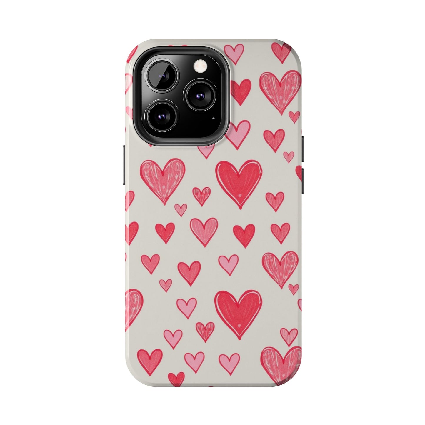 Heart Pattern Tough Phone Case - Cute and Stylish Protection