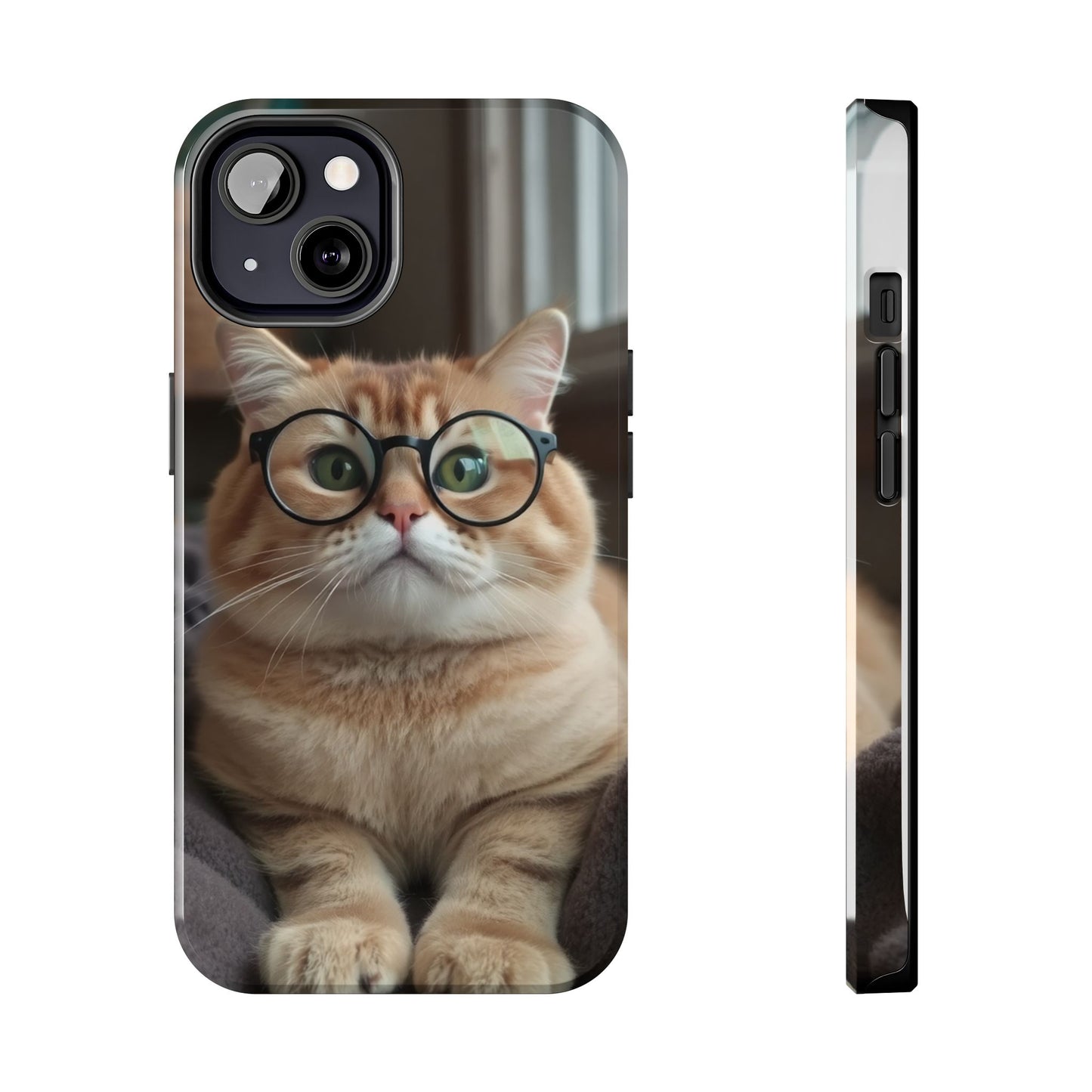 Cute Cat Glasses Tough Phone Case - Fun & Stylish Protection for Cat Lovers
