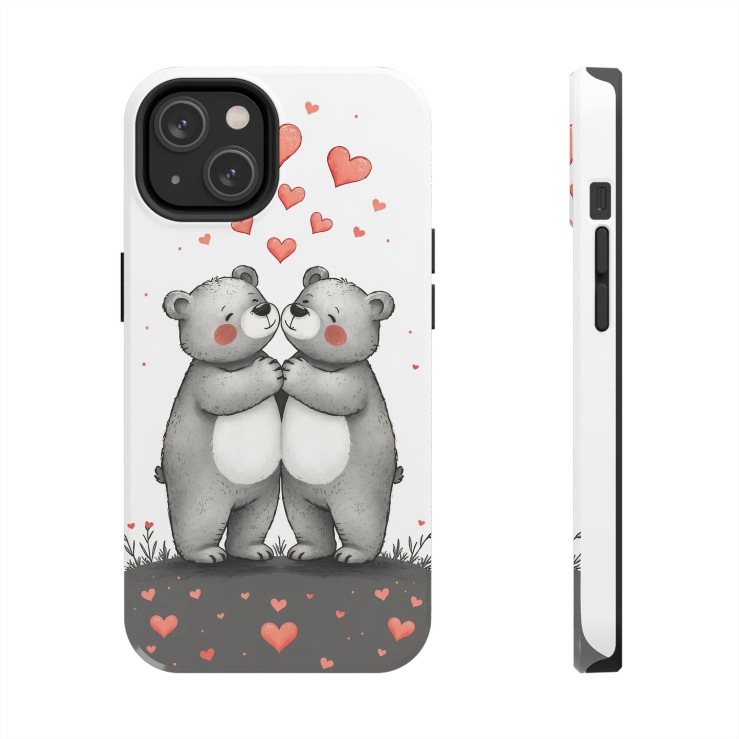Cute Bear Love Tough Phone Case - Perfect for Valentine's Day & Couples