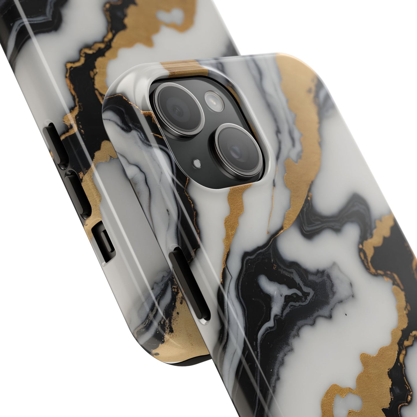 Elegant Gold Marble Tough Phone Case - Stylish Protection for Your iPhone