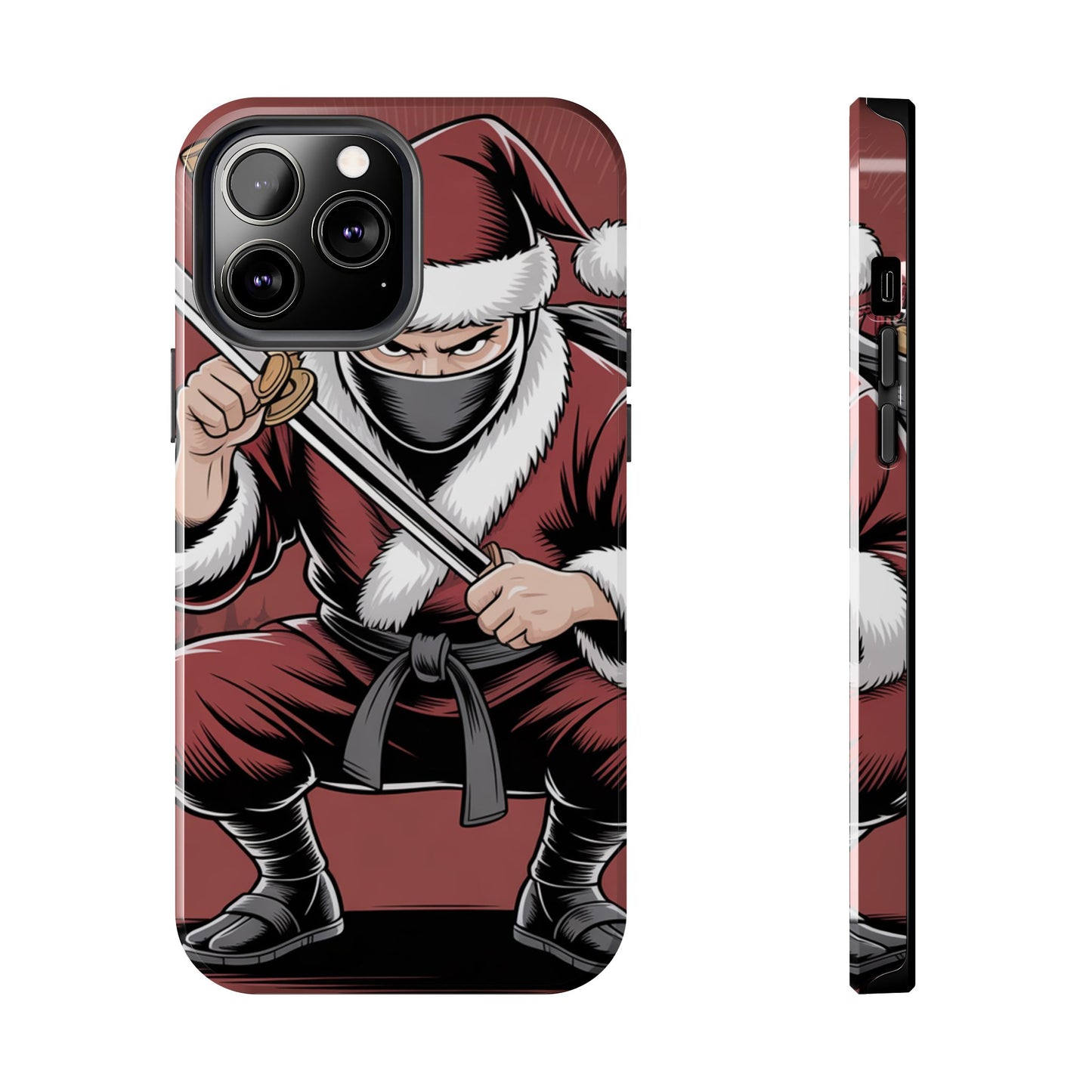 Ninja Santa Tough Phone Case | Durable Holiday Phone Cover for iPhone