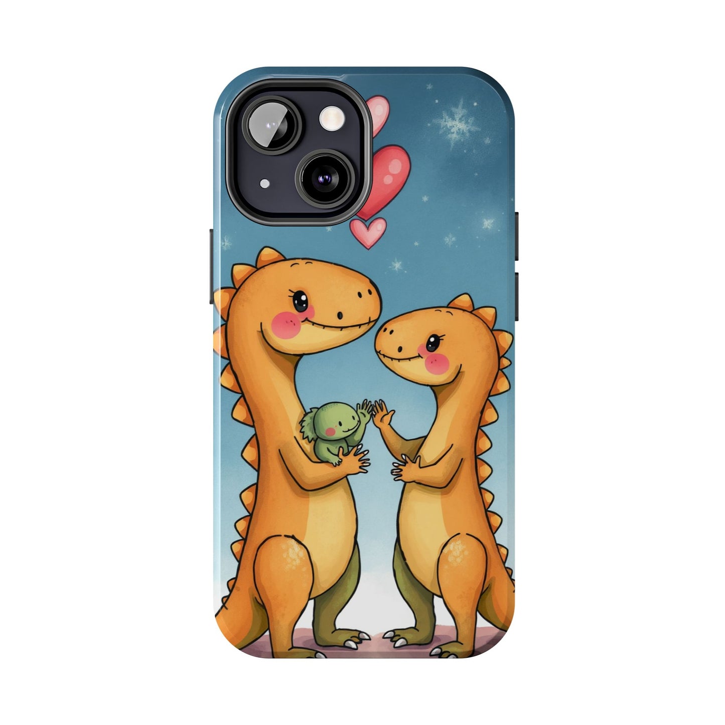 Dino Love Tough Phone Case - Cute & Durable Design for Kids & Parents