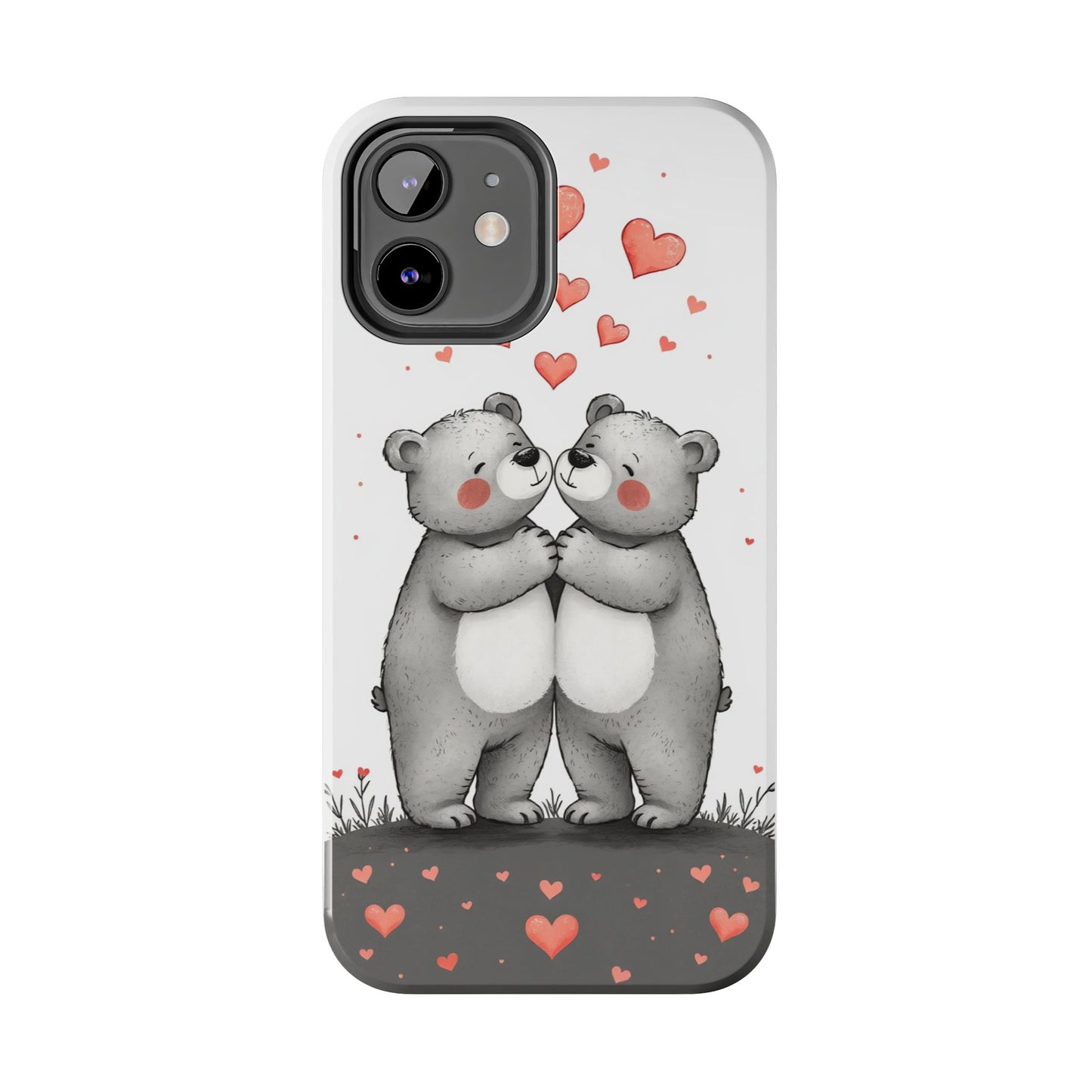 Cute Bear Love Tough Phone Case - Perfect for Valentine's Day & Couples