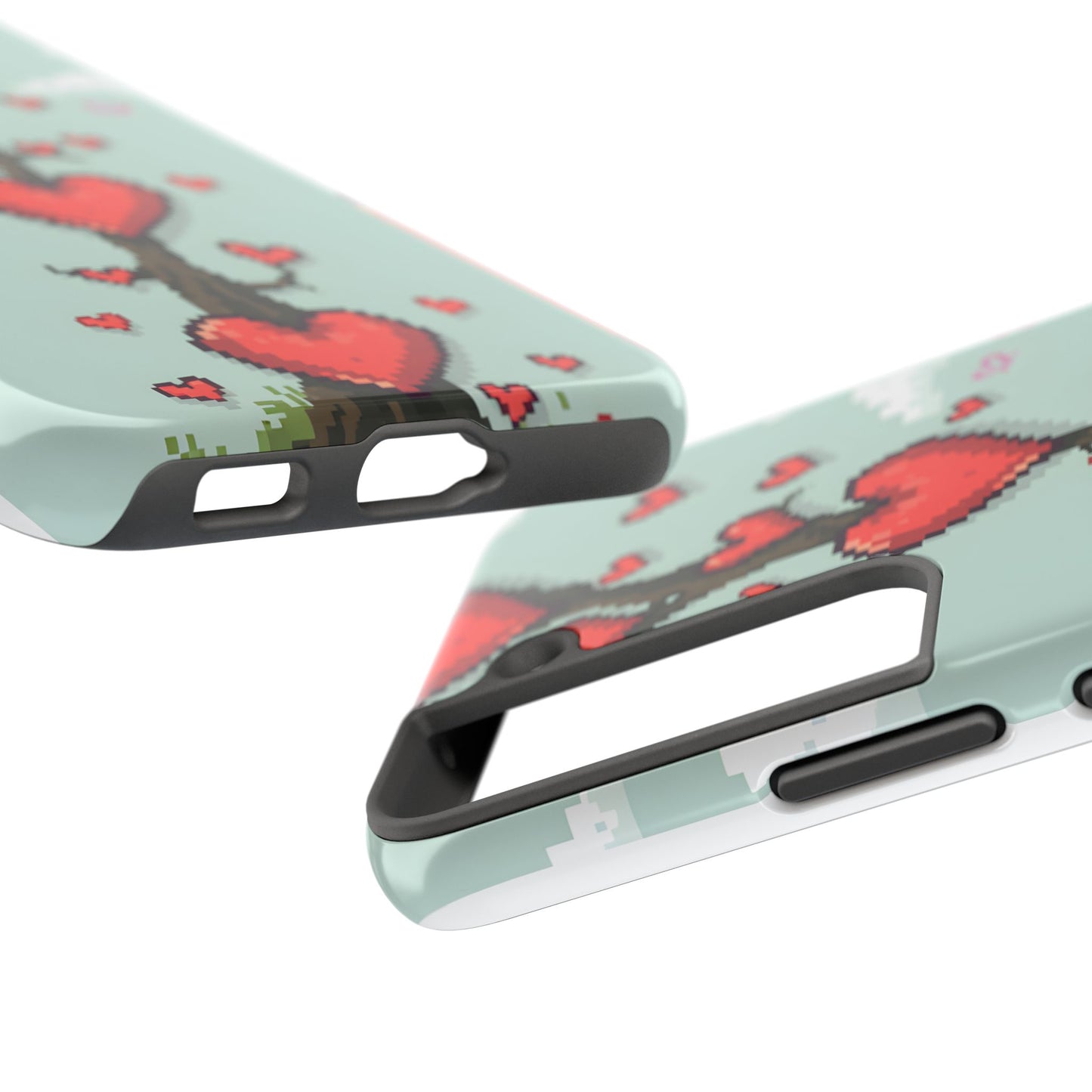 Pixelated Love Hearts Tree | Tough Phone Case - Cute Design - for iPhone