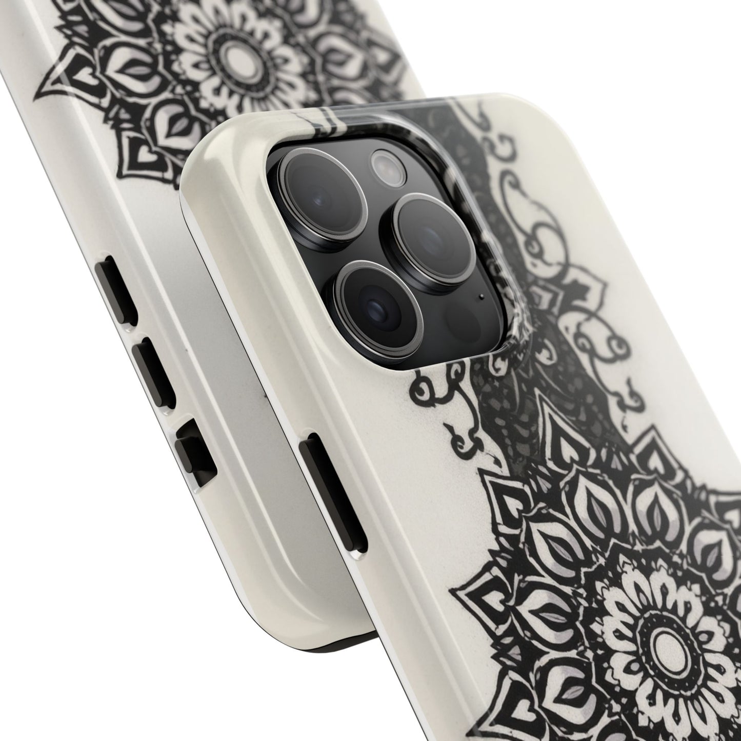 Stylish Tough Phone Cases with Dark Mandala Design - Durable and Unique Protection - for iPhone