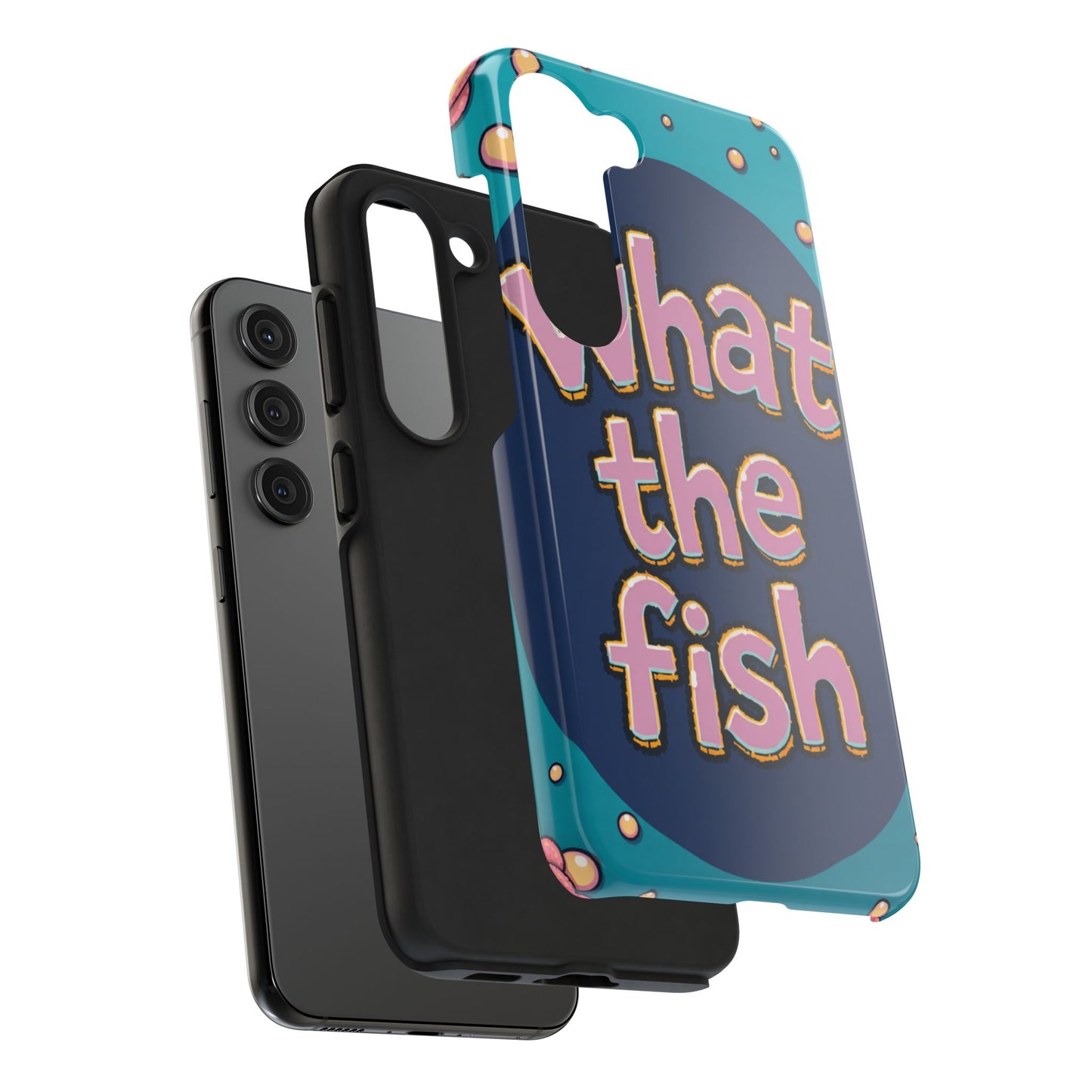 Playful Tough Phone Case - "What the Fish" Design