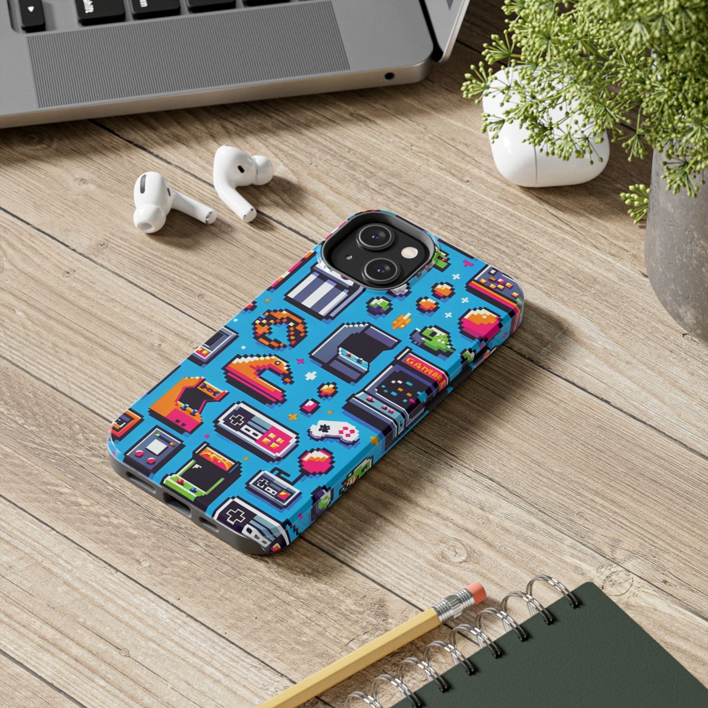 Retro Gaming Tough Phone Case - Pixel Art Design for Gamers - for iPhone