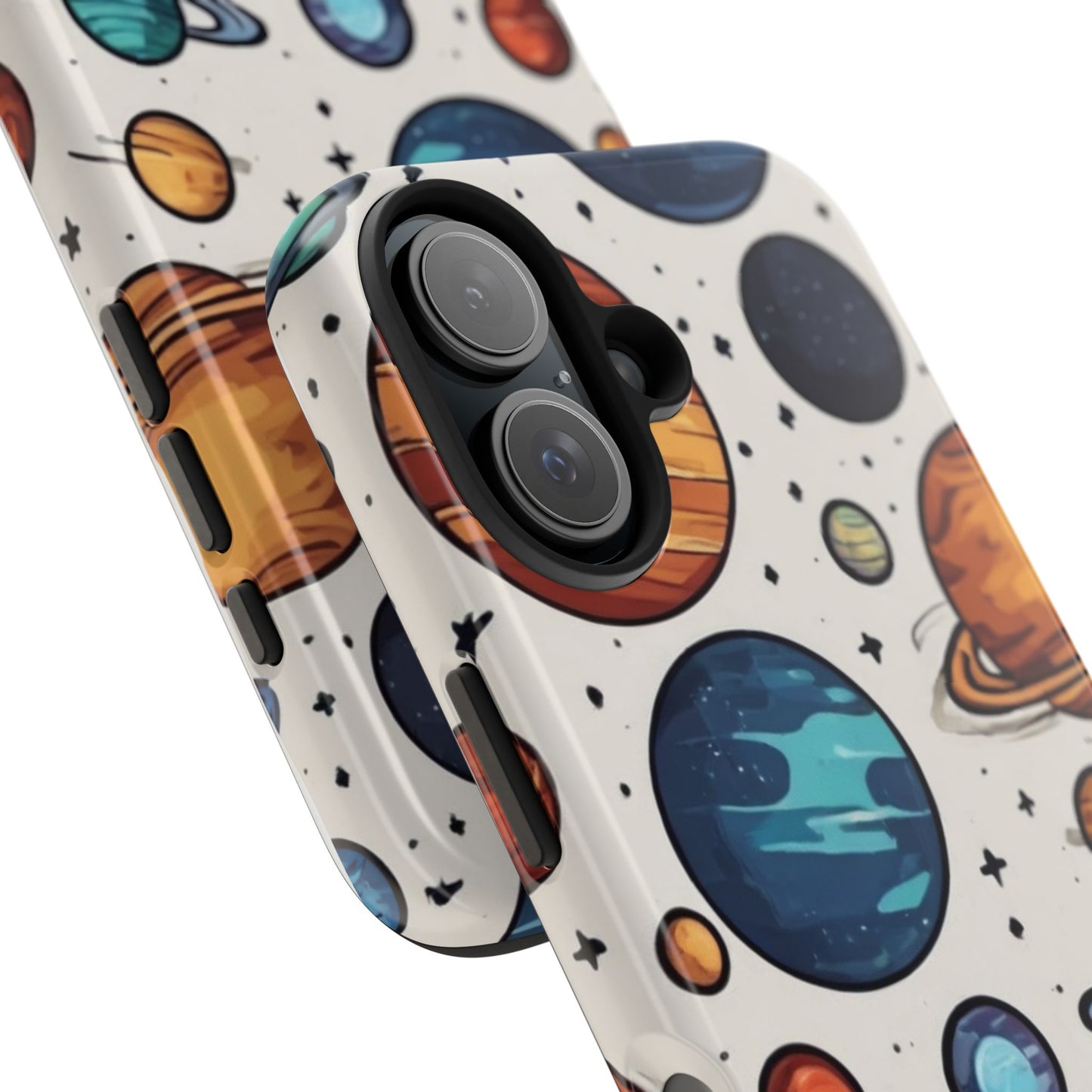 Cosmic Galaxy Tough Phone Case - Planetary Cartoon Design - for iPhone