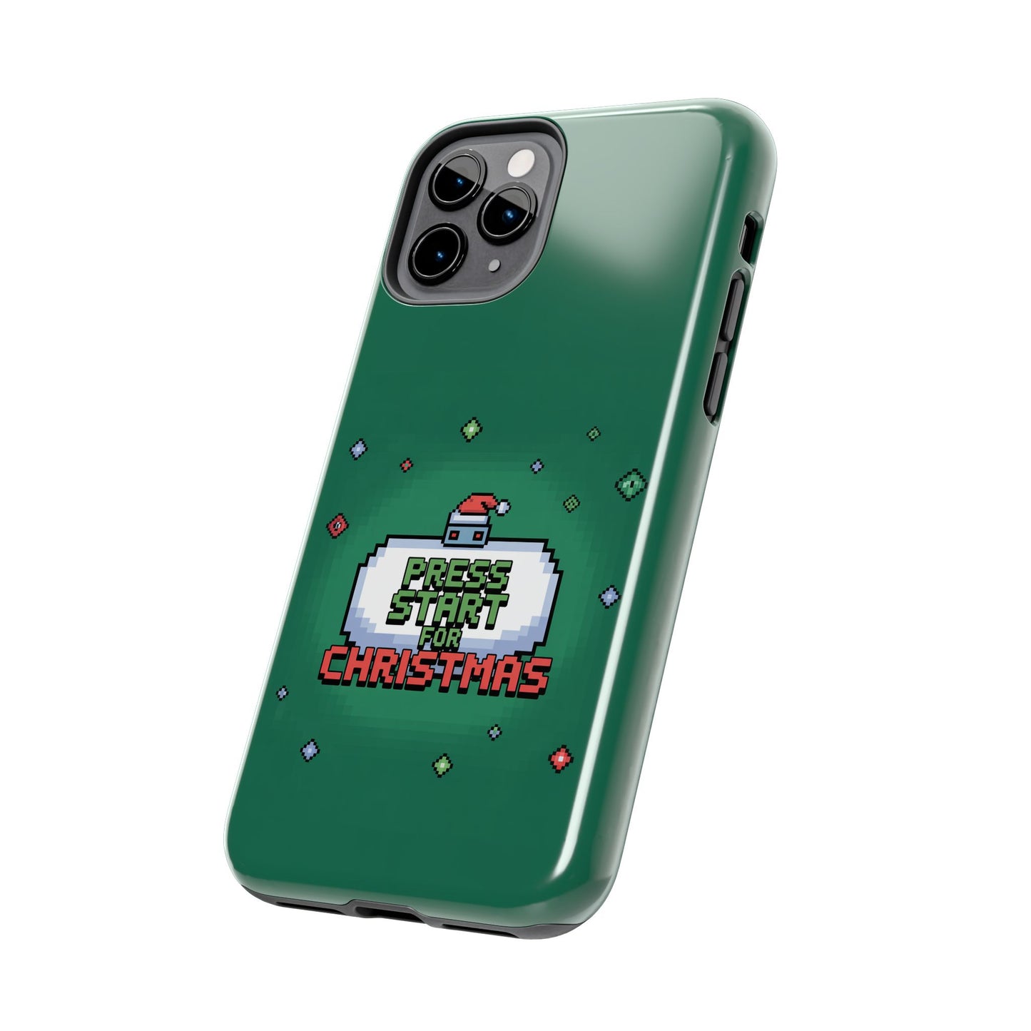 Christmas Pixel Gaming Phone Case - Press Start for Christmas Design