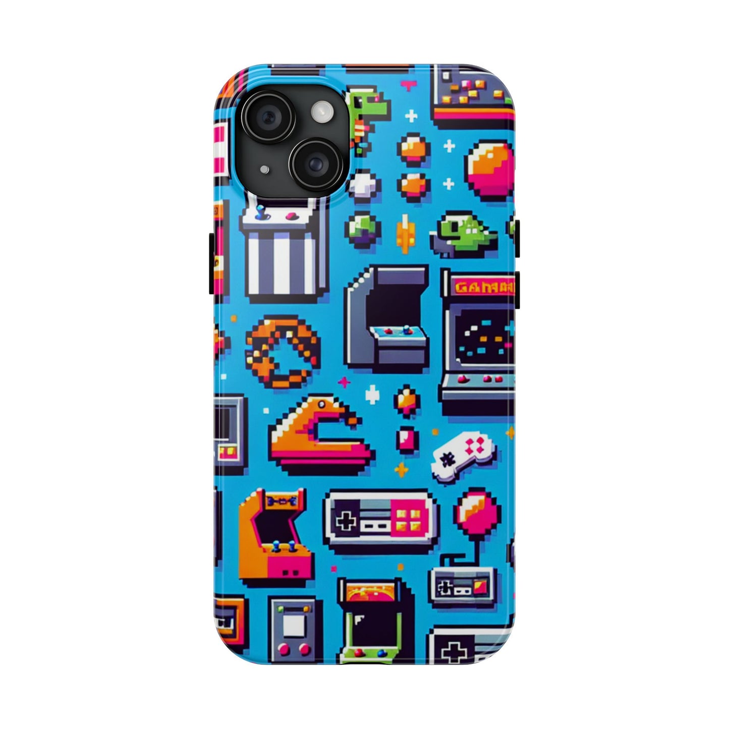 Retro Gaming Tough Phone Case - Pixel Art Design for Gamers - for iPhone