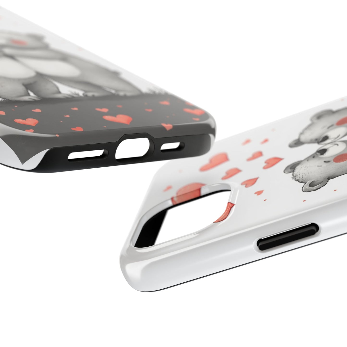 Cute Bear Love Tough Phone Case - Perfect for Valentine's Day & Couples