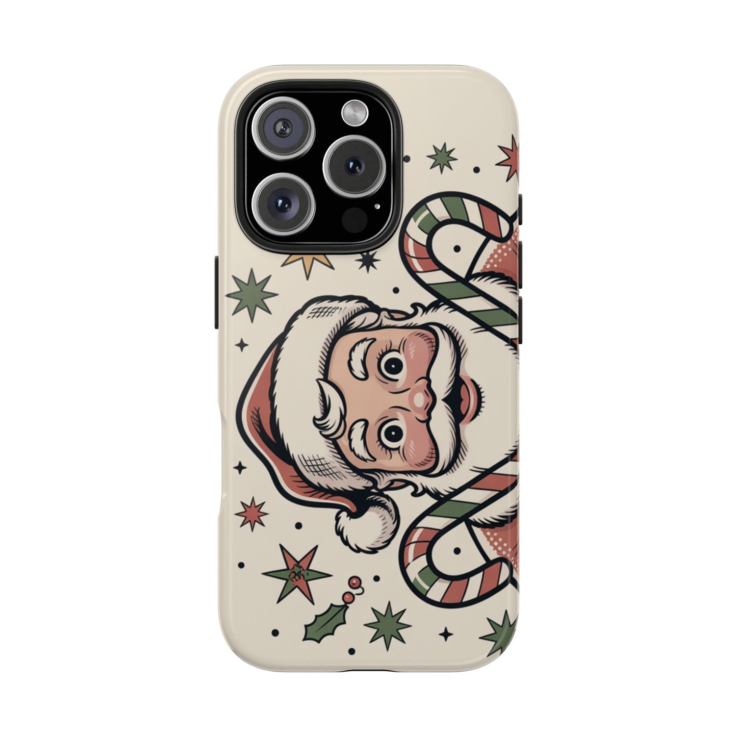 Retro Santa Tough Phone Case - Festive Holiday Design