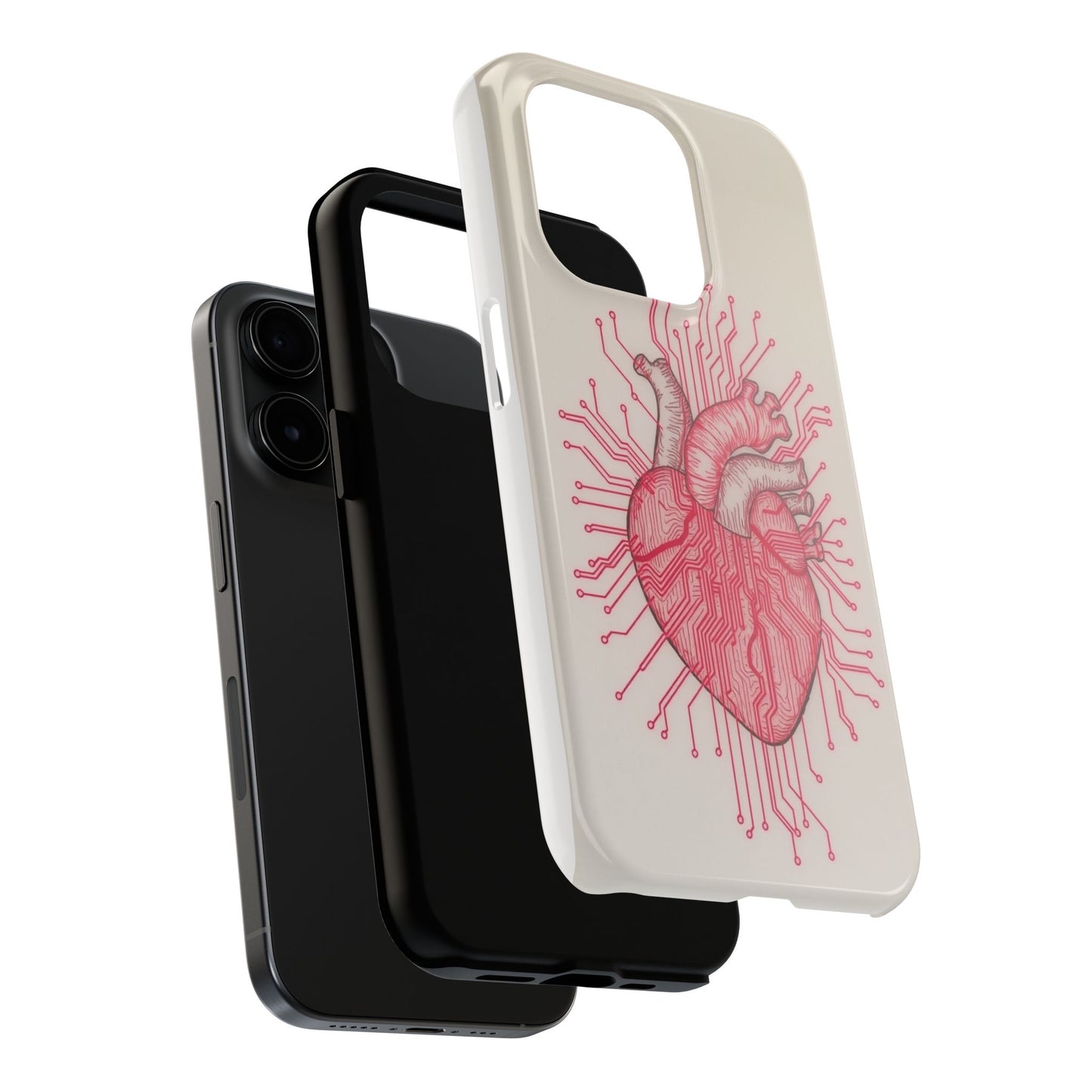 Heart Circuit Tough Phone Case – Unique Tech-Inspired Design for Tech Lovers