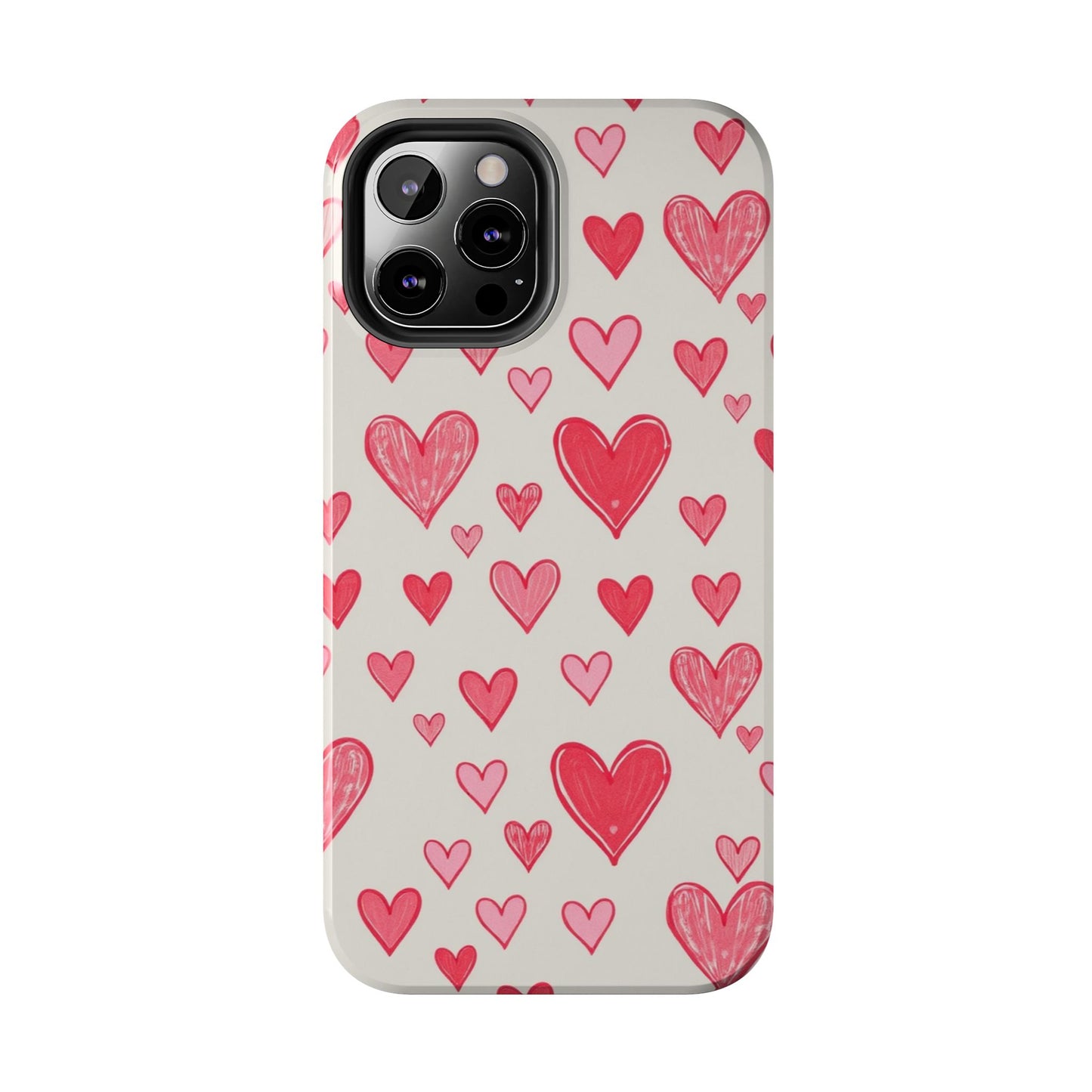 Heart Pattern Tough Phone Case - Cute and Stylish Protection