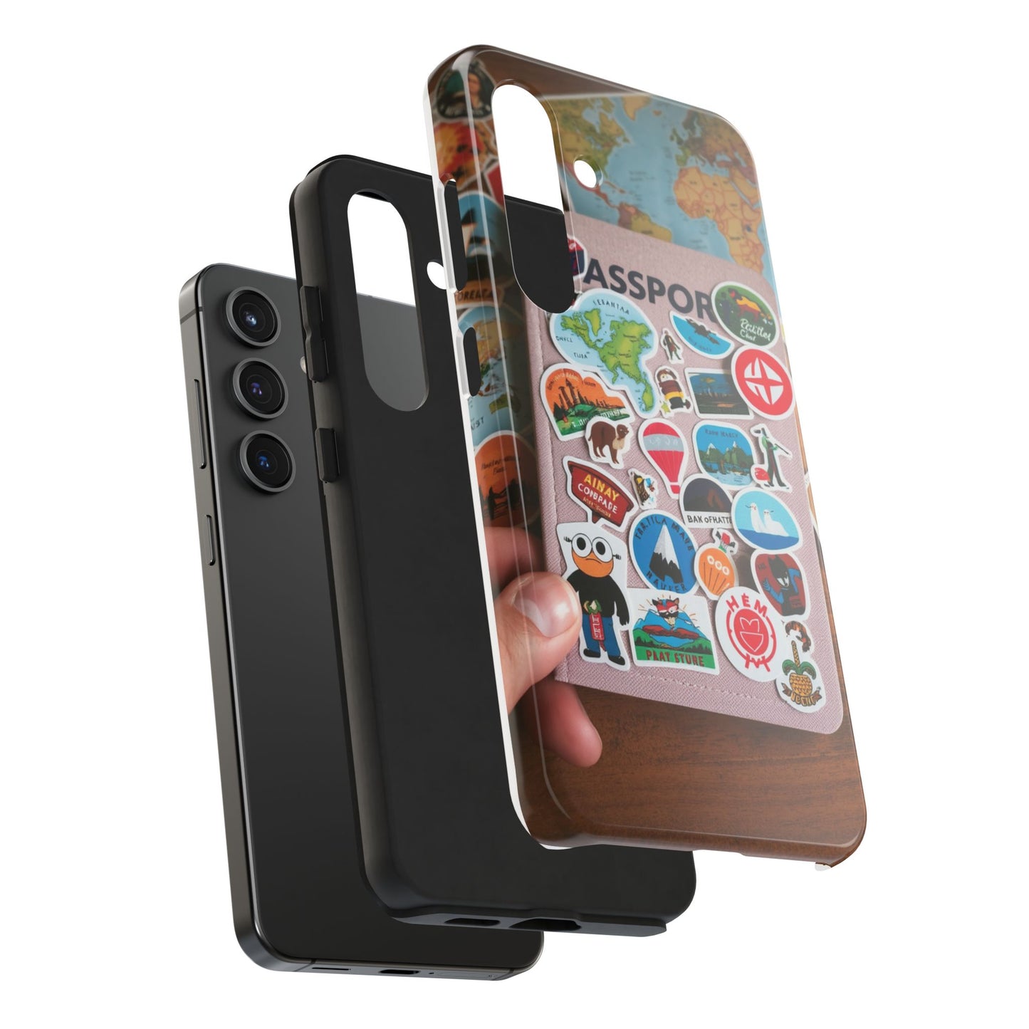 Adventure Stickers Phone Case - Tough Protection for Travel Lovers
