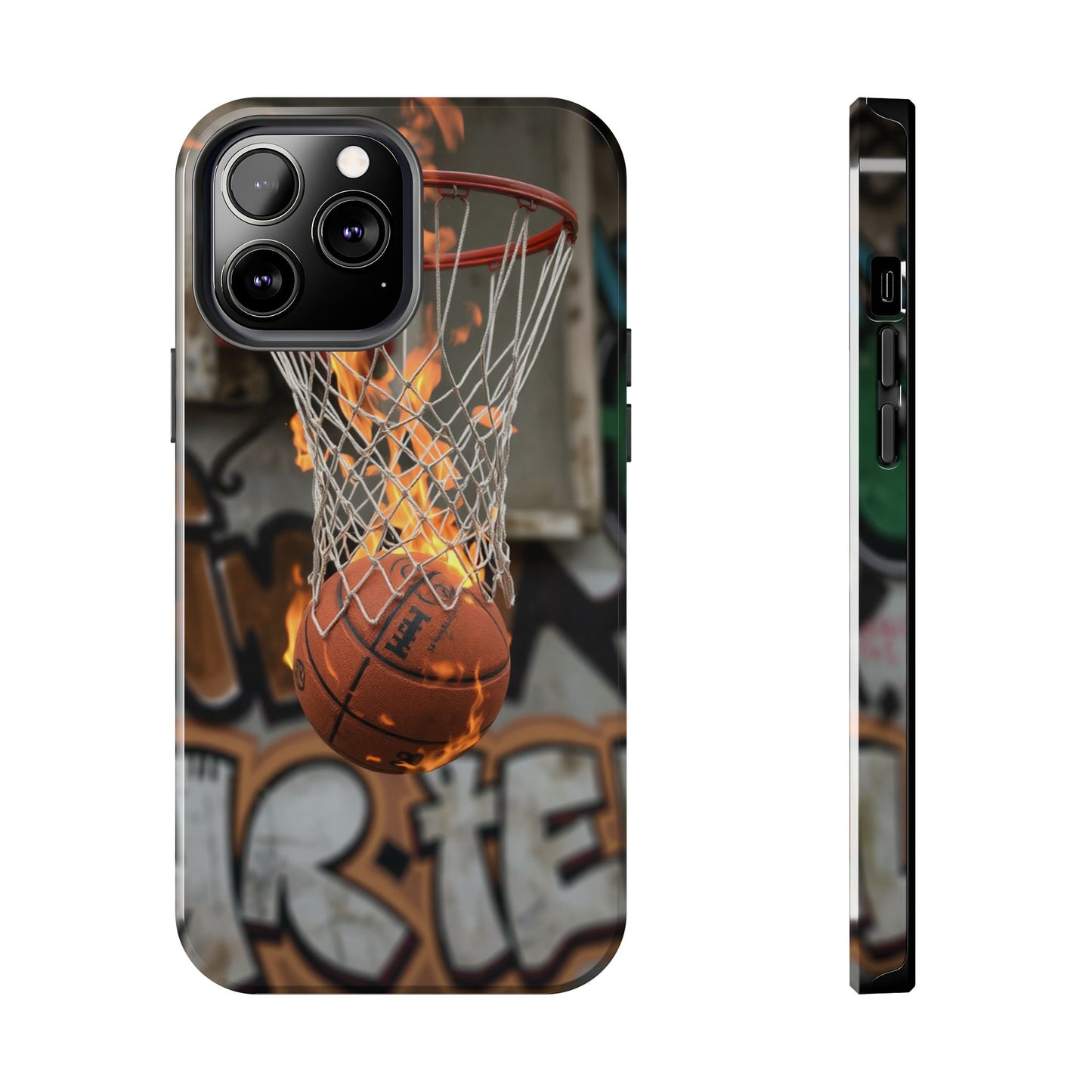 Fire Basketball Tough Phone Case - Durable Sporty Design for Athletes & Fans