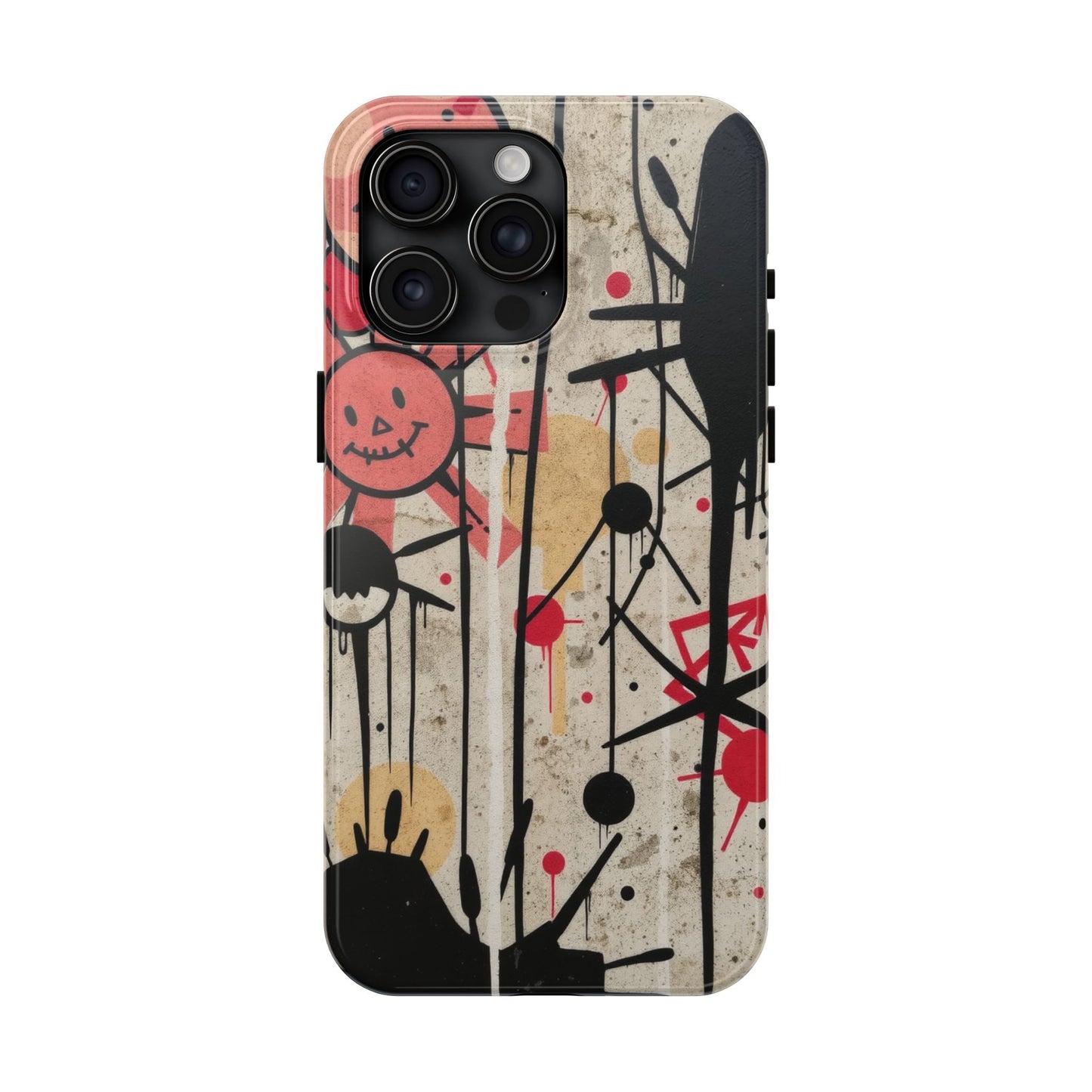 Artistic Tough Phone Case - Abstract Fun Grafitti Design for Protective Style - for iPhone