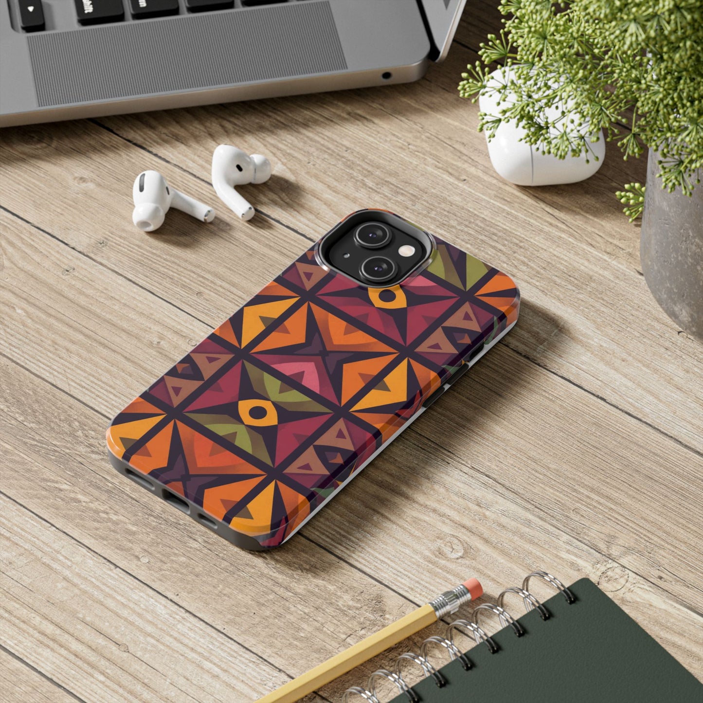 Vibrant Tribal Geometric Tough Phone Case - Colorful Protection for Your iPhone
