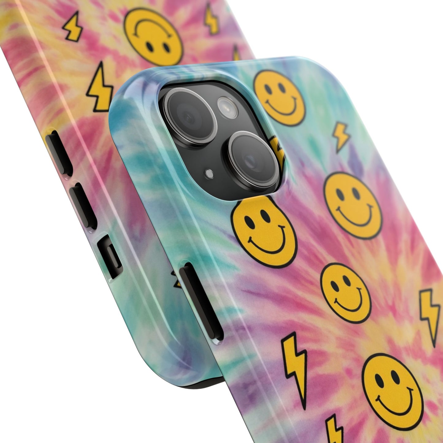 Colorful Smiley Lightning Tough Phone Case - Fun & Durable