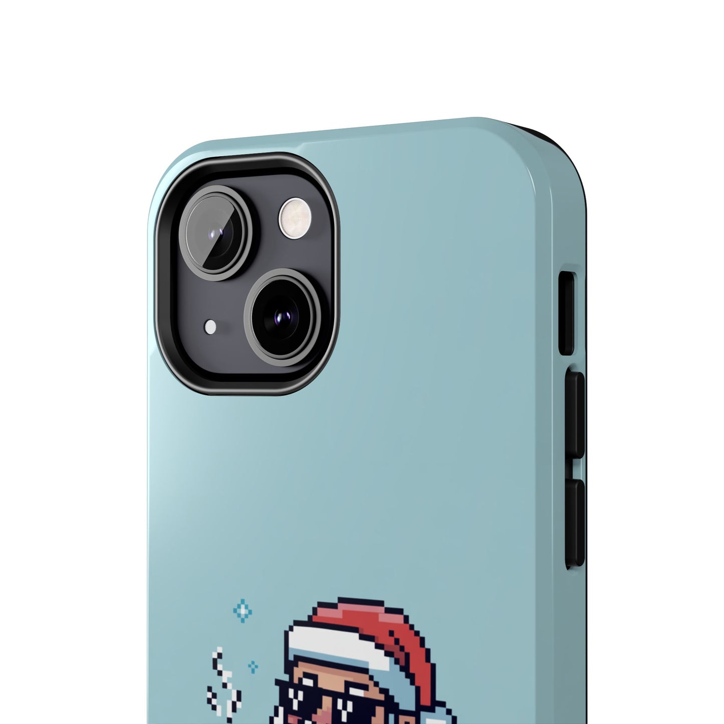 Pixel Art Santa Claus iPhone Case - Festive Tough Case with 'Be Good' Design