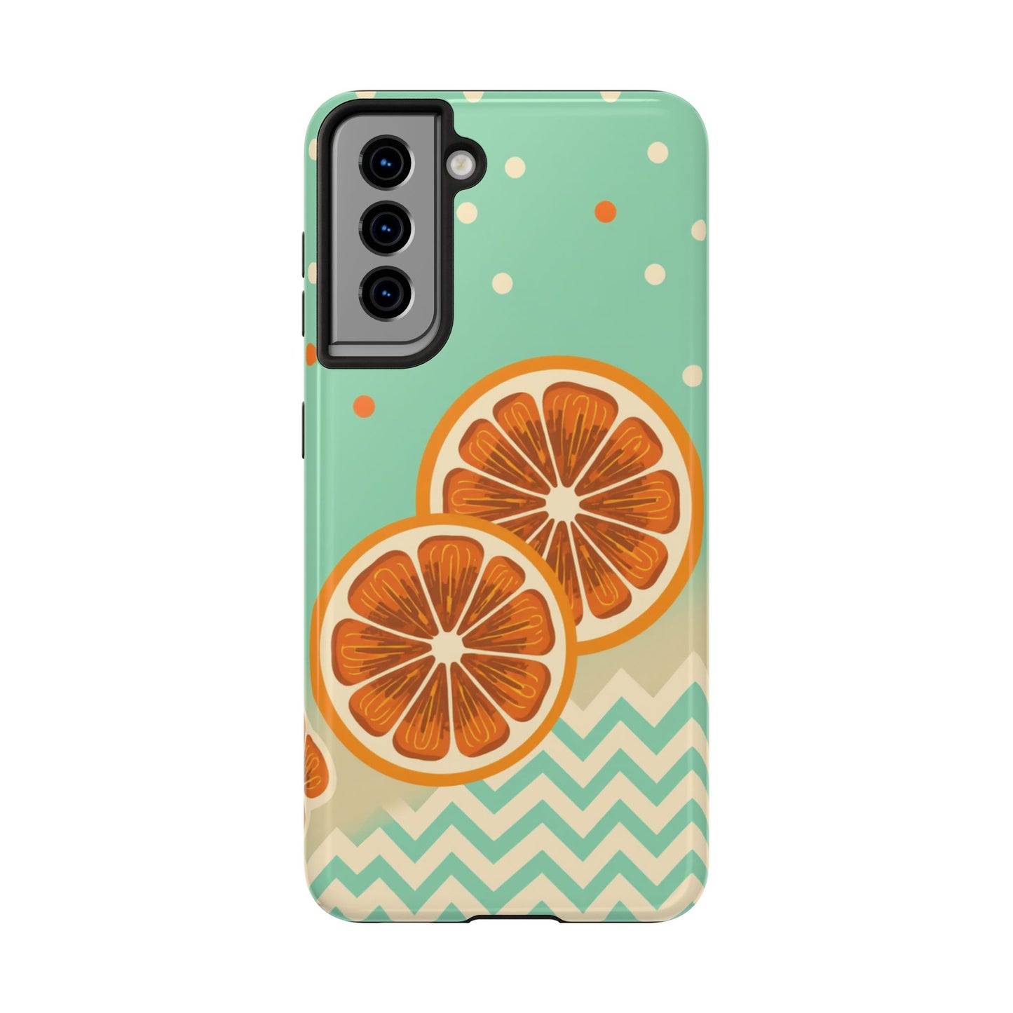 Citrus Vibe Tough Phone Case - Fun Orange Slice Design