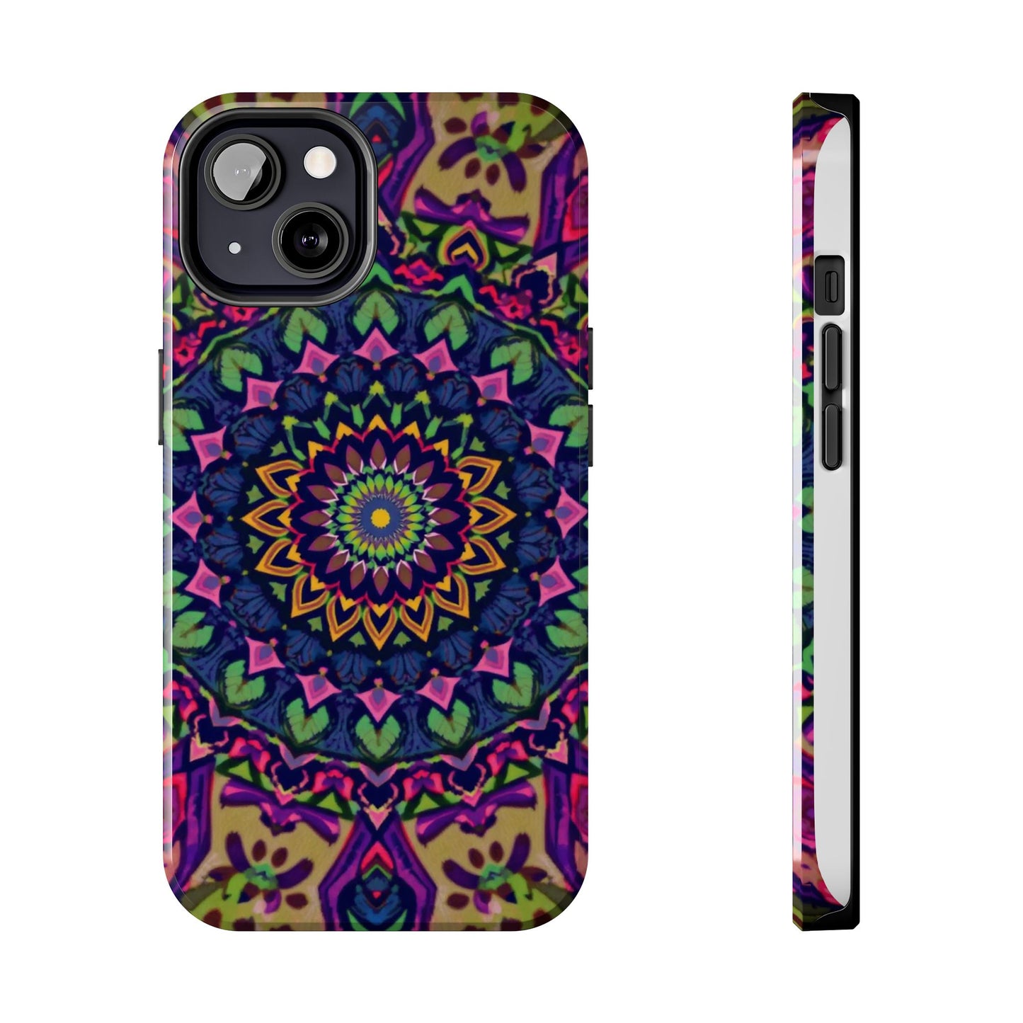 Vibrant Mandala Tough Phone Case - Colorful, Purple Fusion, Durable Protection for Your Device - for iPhone