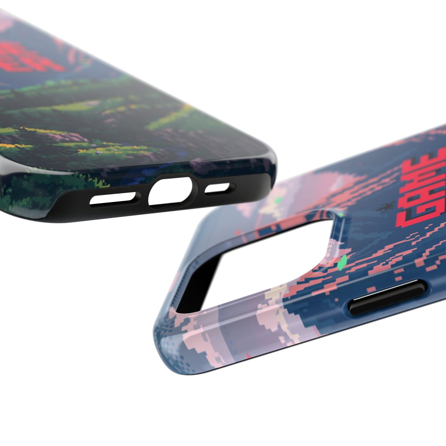 Pixel Art Tough Phone Case - 'Game Over' Design for Gamers