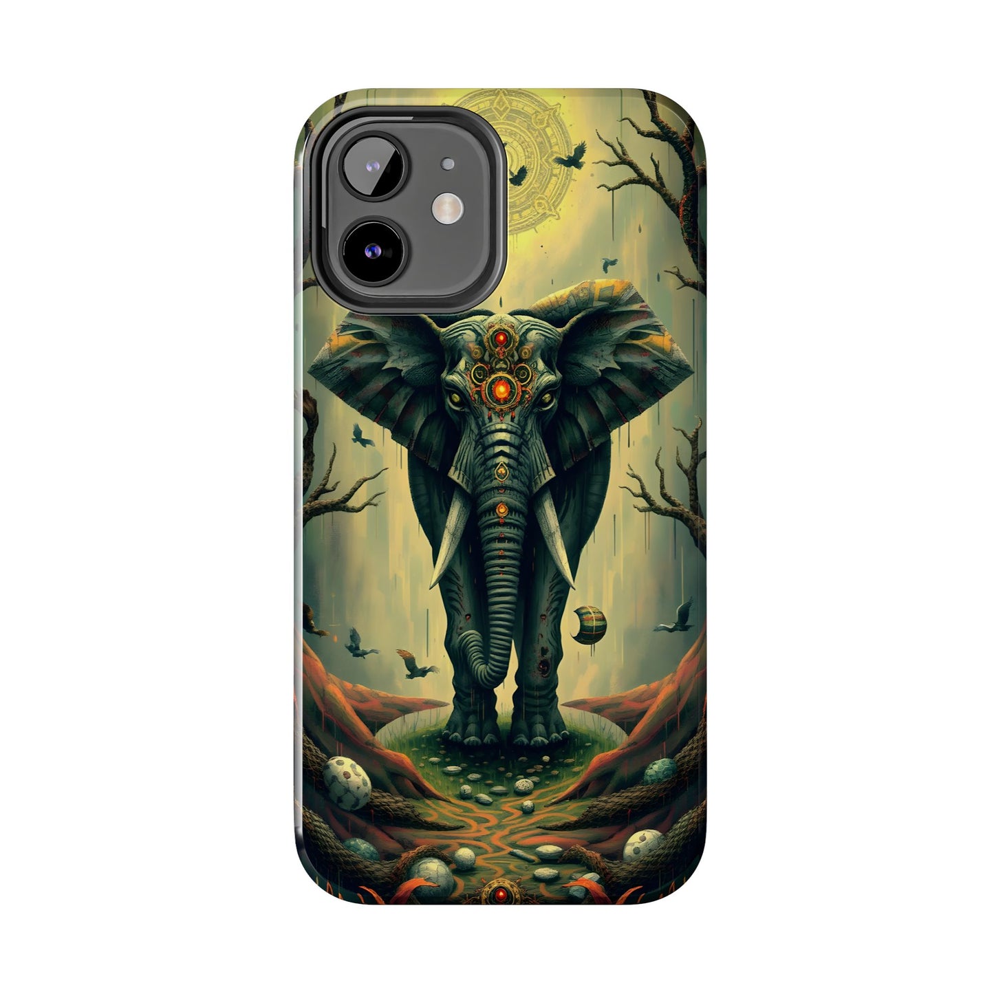Mystical Forest Elephant Tough Phone Case | Vibrant Design for Nature Lovers - for iPhone
