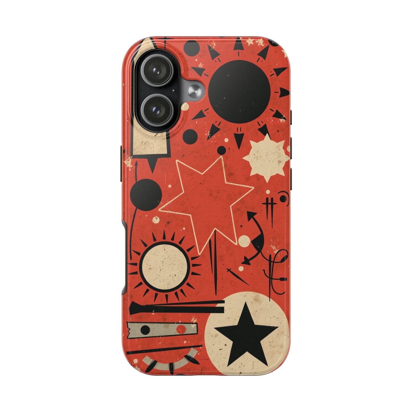 Retro Bold Tough Phone Case - Unique Geometric Design - for iPhone