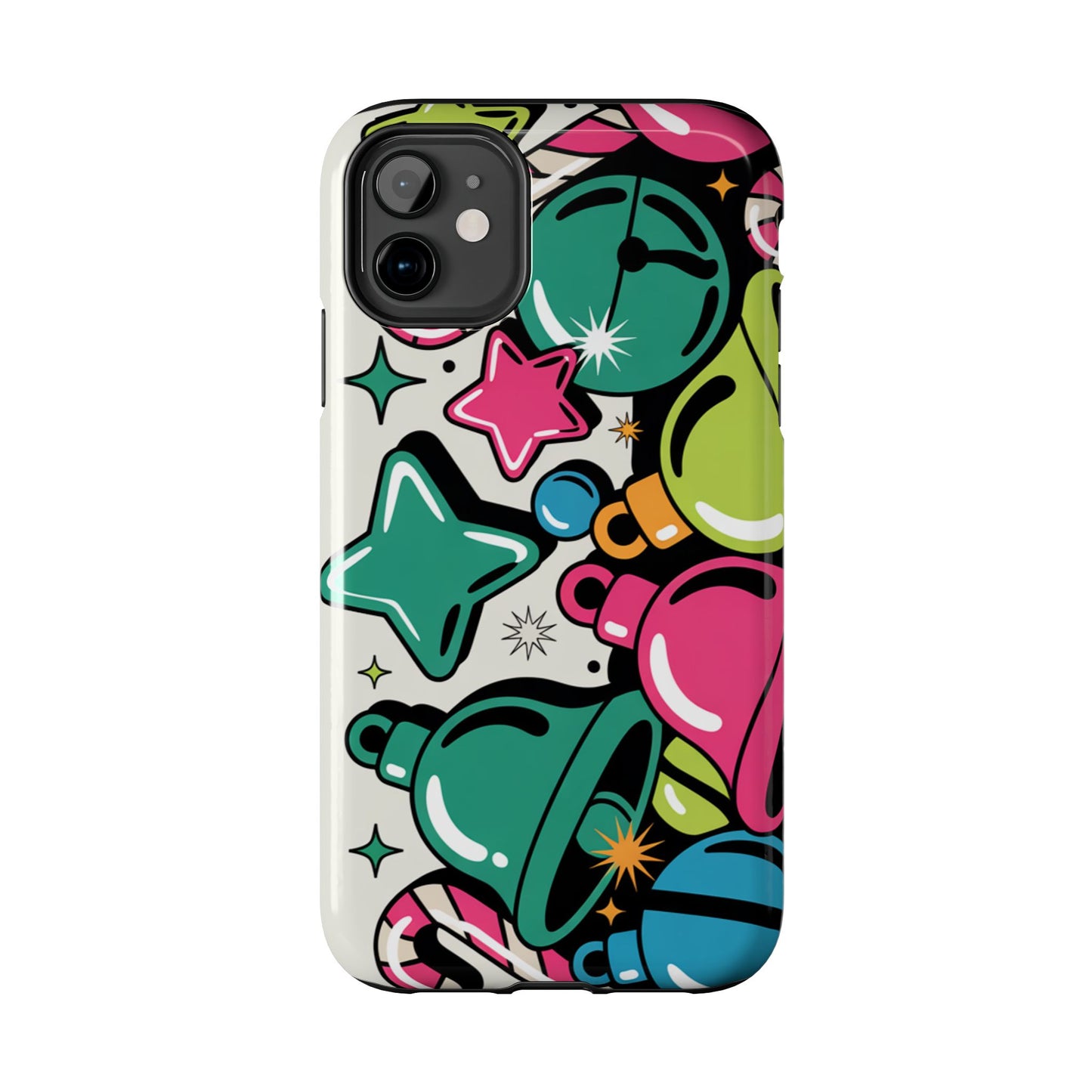 Retro 90's Colorful Bell Pattern Tough Phone Case for iPhones