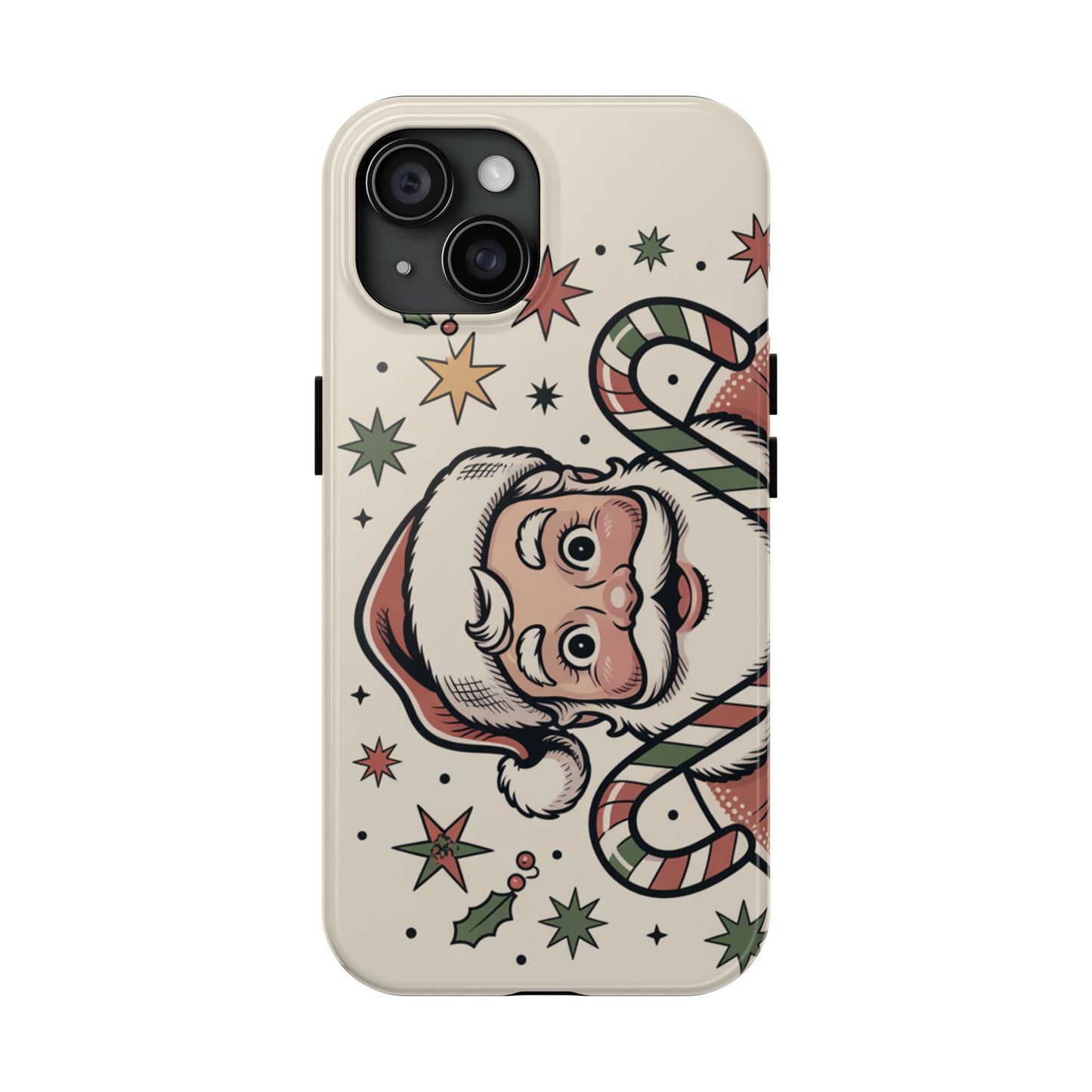 Retro Santa Tough Phone Case - Festive Holiday Design