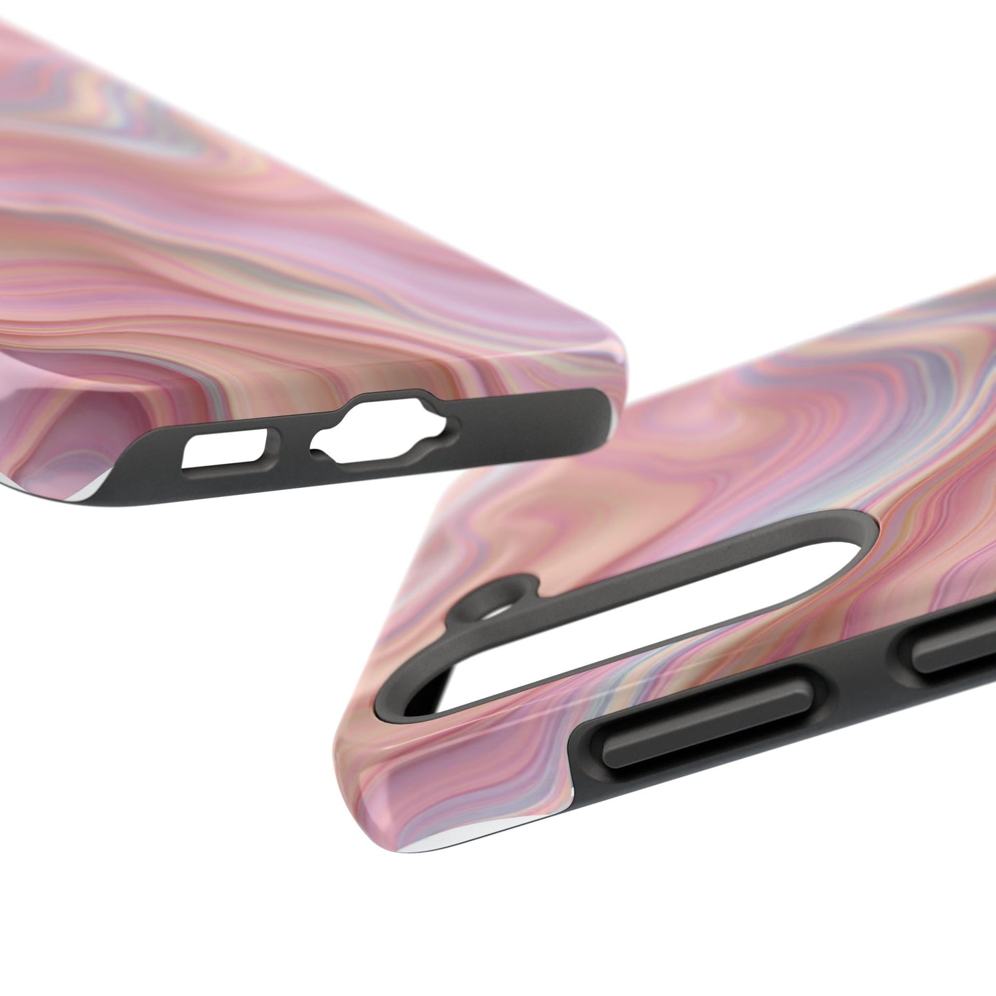 Stylish Tough Phone Cases - Abstract Pink Marble Design