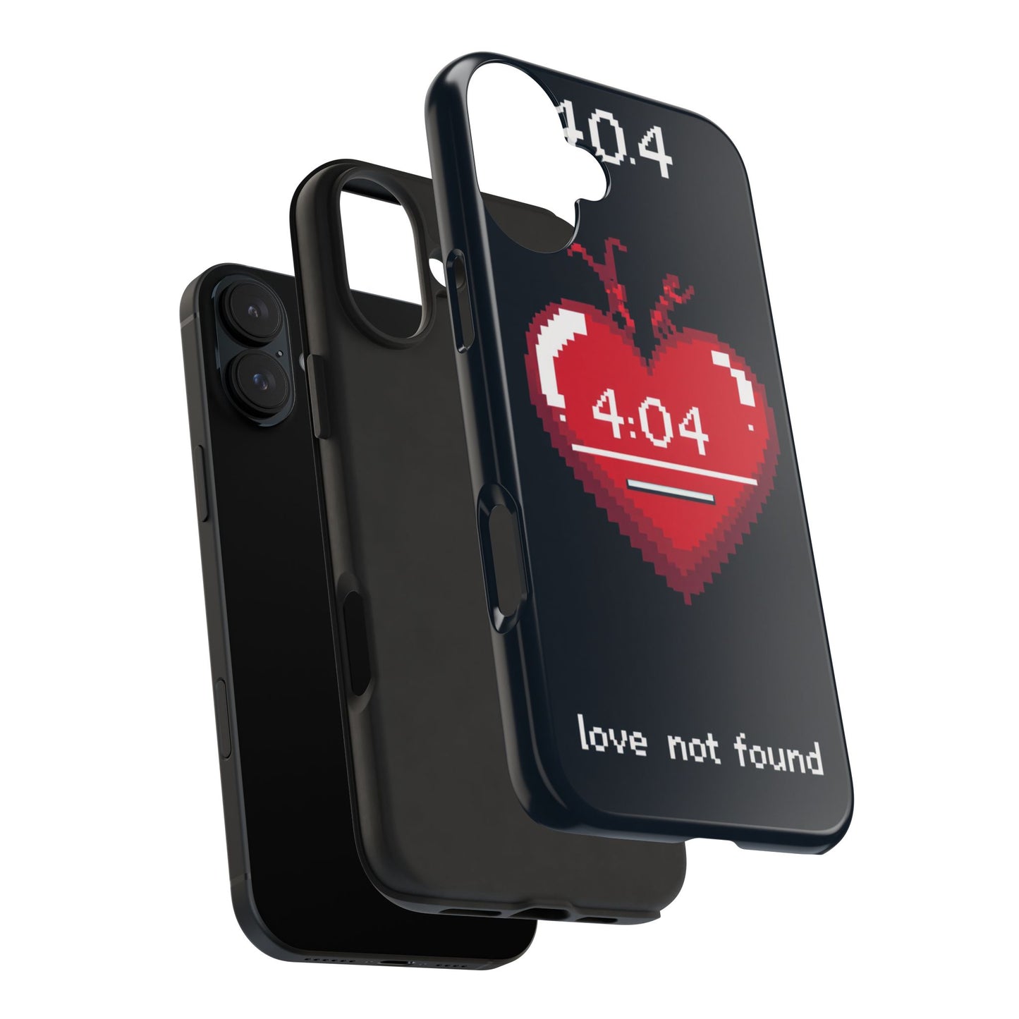 Vintage Pixel Heart Tough Phone Case - "404 Love Not Found" Design