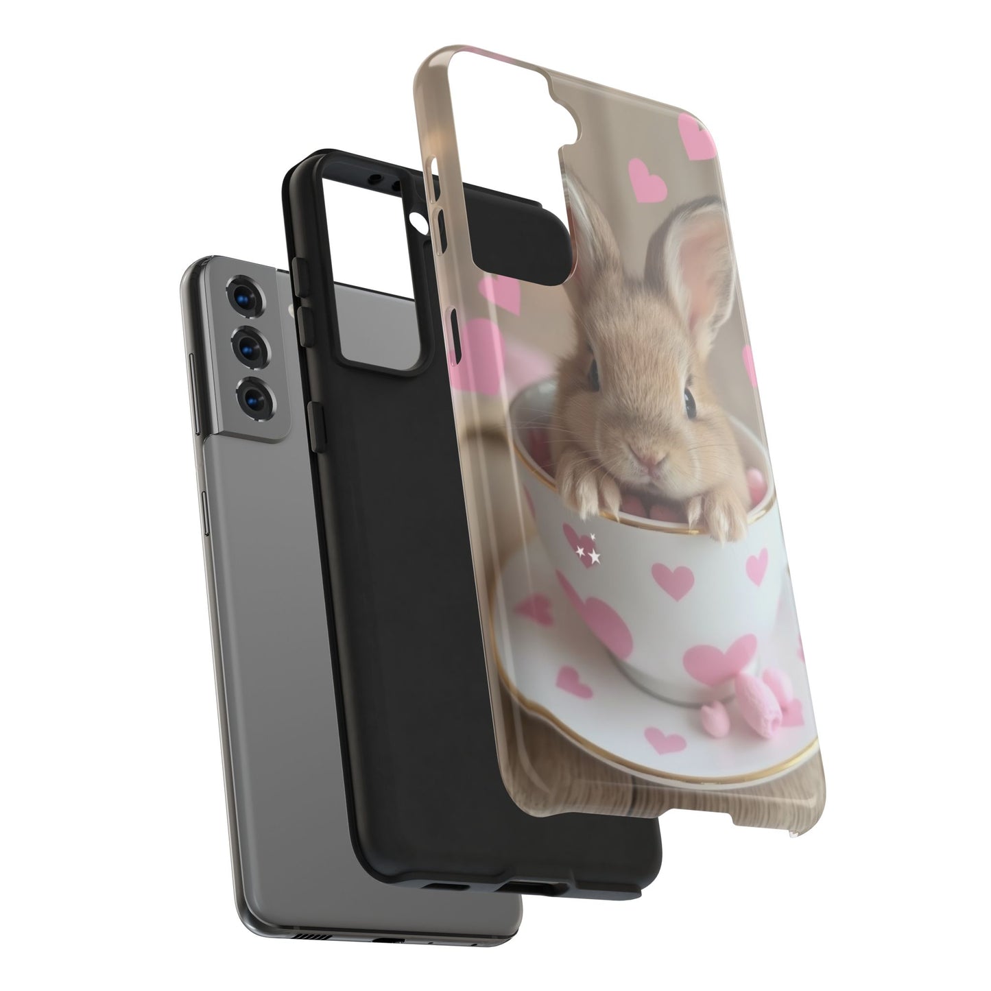Adorable Bunny Phone Case with Heart Design - Cute Gift for Animal Lovers
