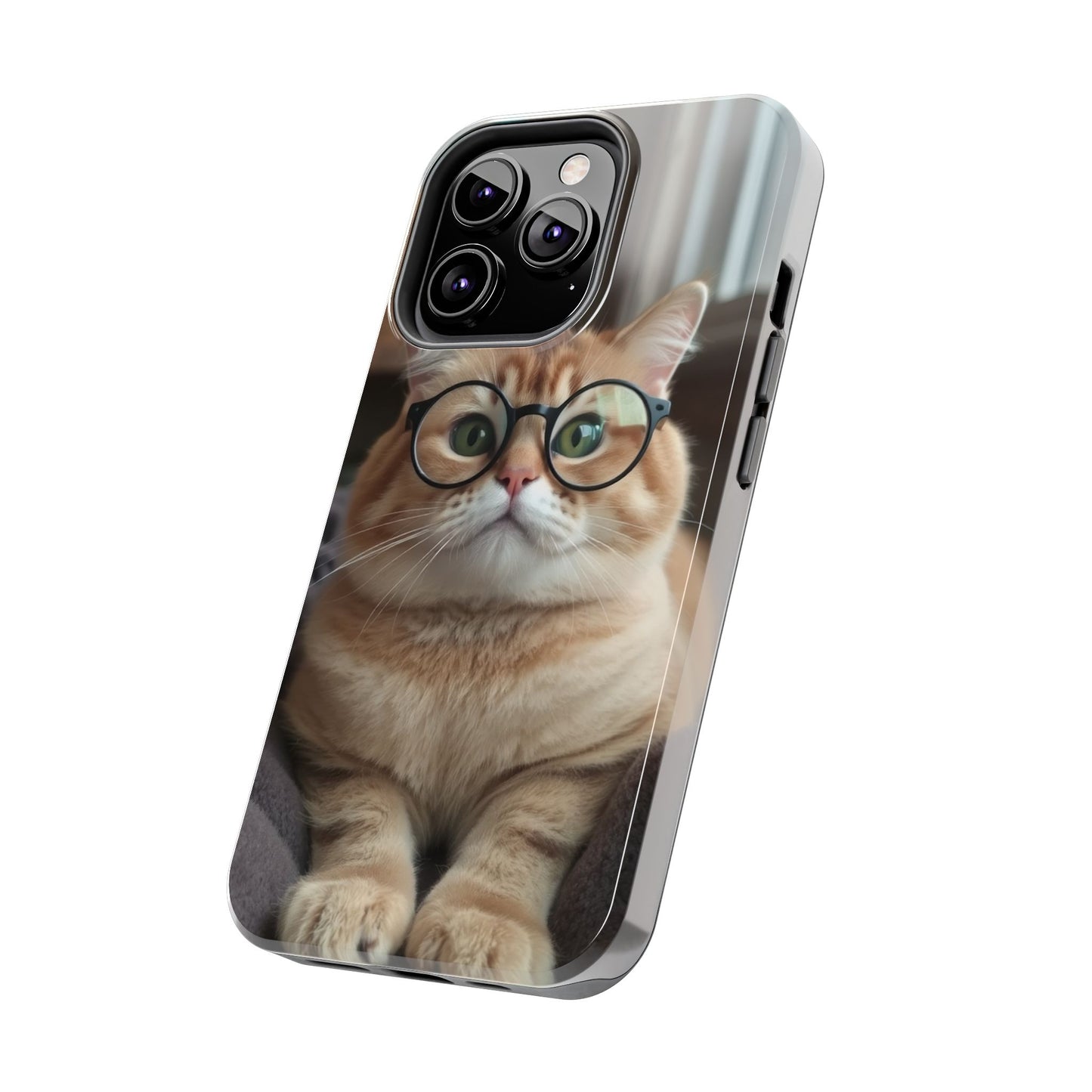 Cute Cat Glasses Tough Phone Case - Fun & Stylish Protection for Cat Lovers