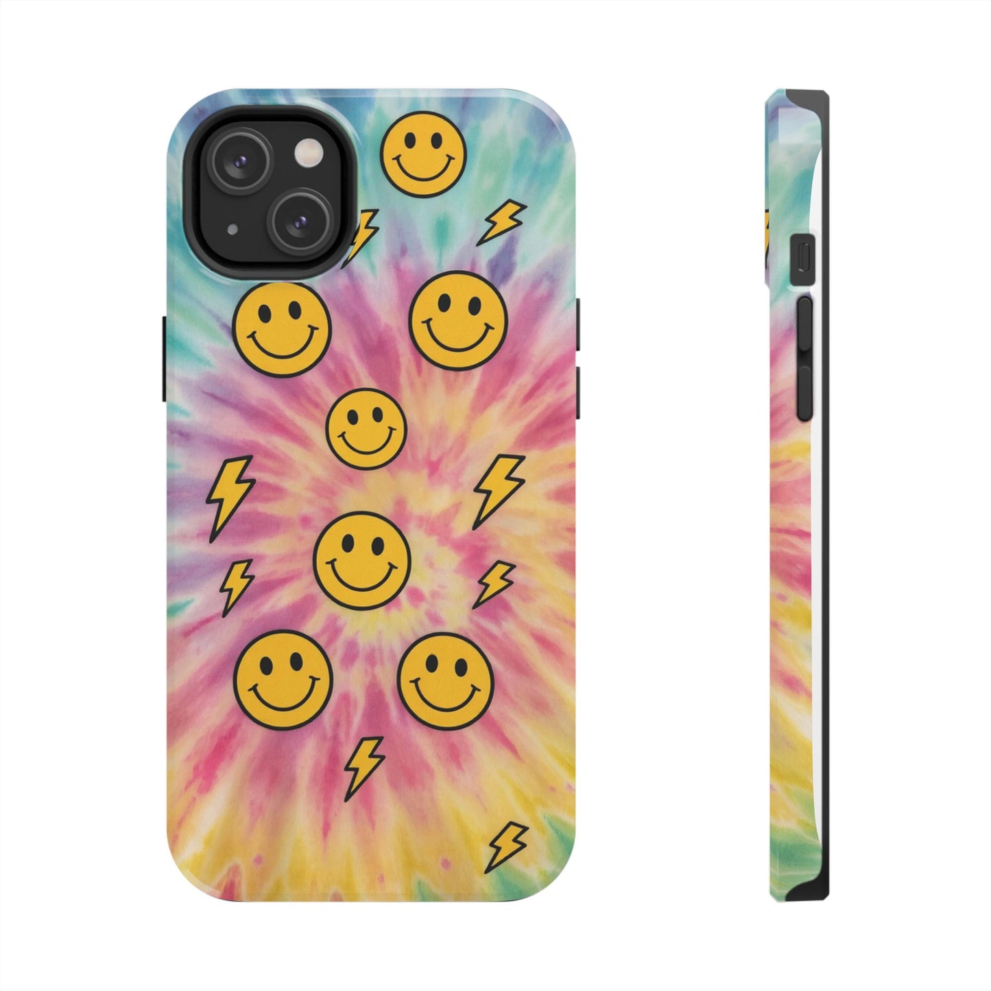 Colorful Smiley Lightning Tough Phone Case - Fun & Durable