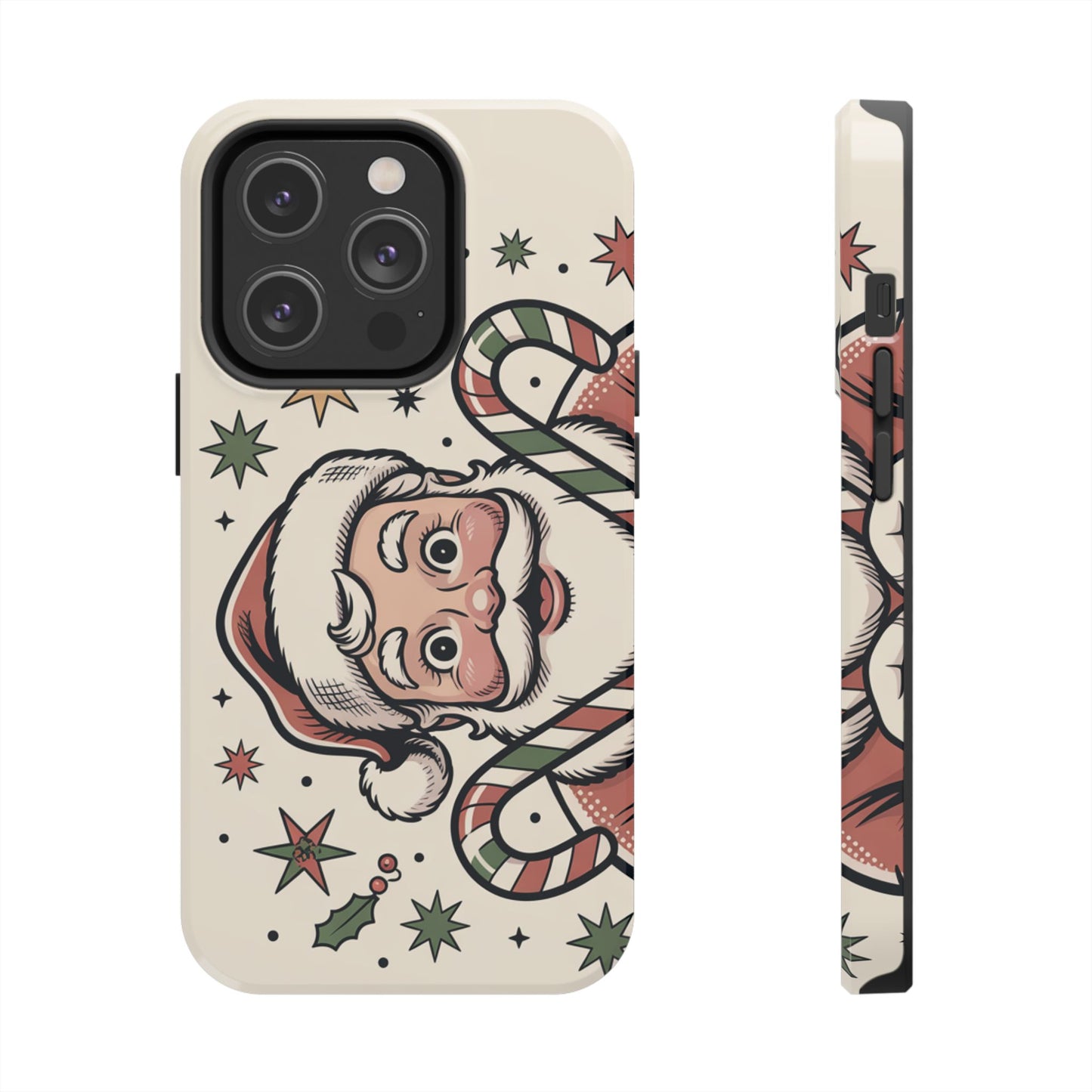 Retro Santa Tough Phone Case - Festive Holiday Design