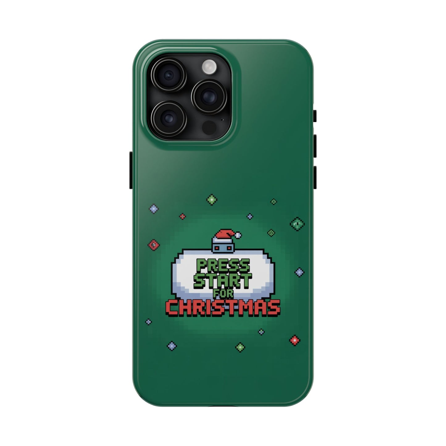 Christmas Pixel Gaming Phone Case - Press Start for Christmas Design