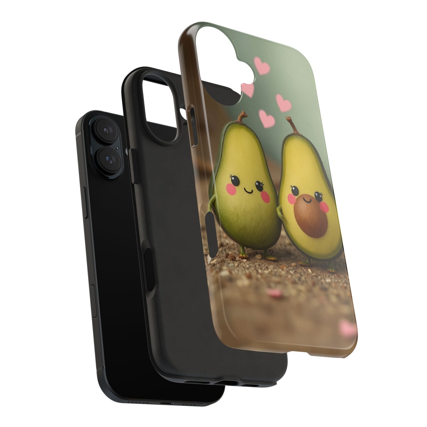 Cute Avocado Phone Case, Funny Tough Case, Quirky Phone Accessory, Gifts for Foodies, Valentine's Day Present