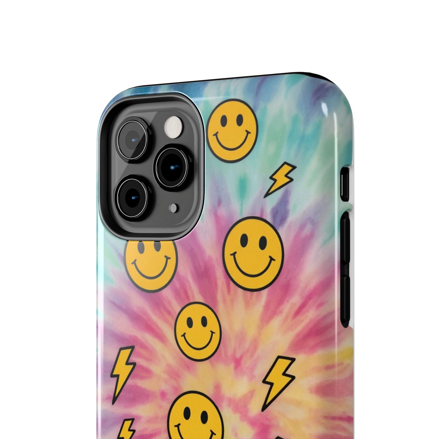 Colorful Smiley Lightning Tough Phone Case - Fun & Durable