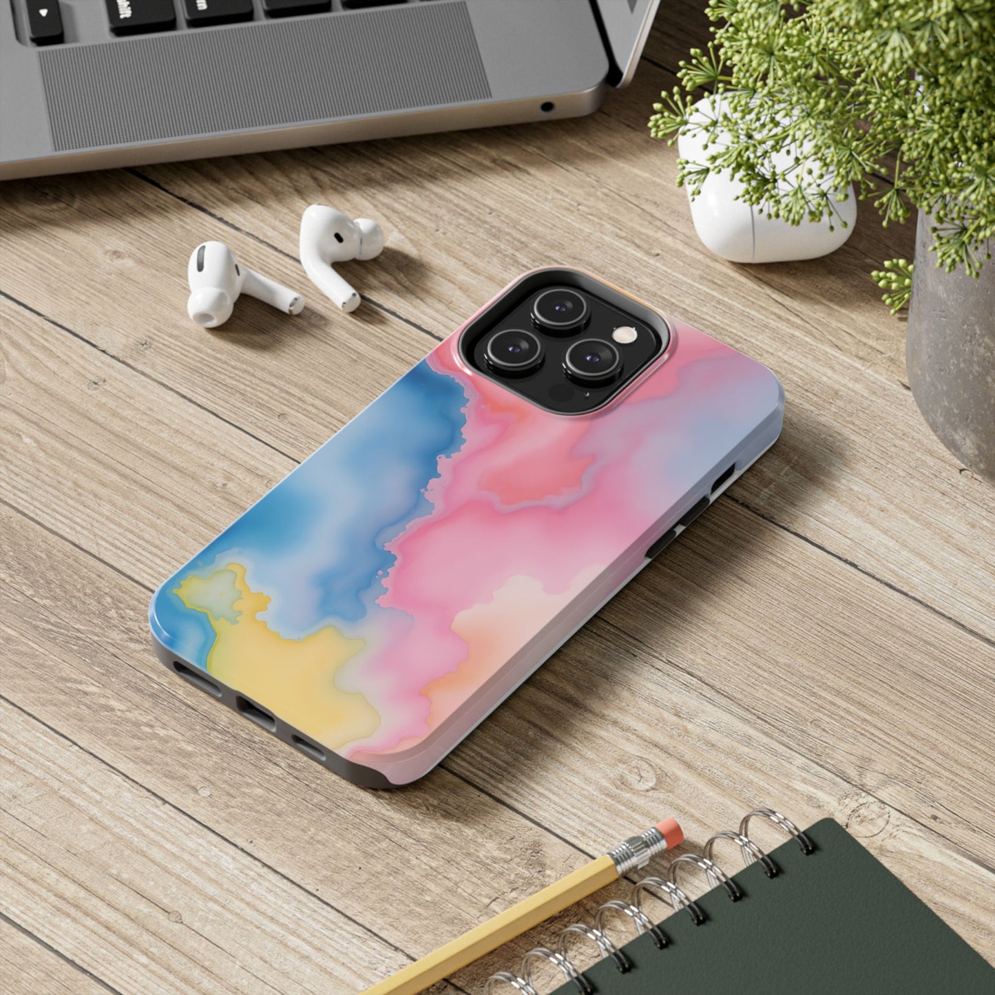 Painted Watercolor Tough Phone Case - Durable Protection with Artistic Vibes - for iPhone