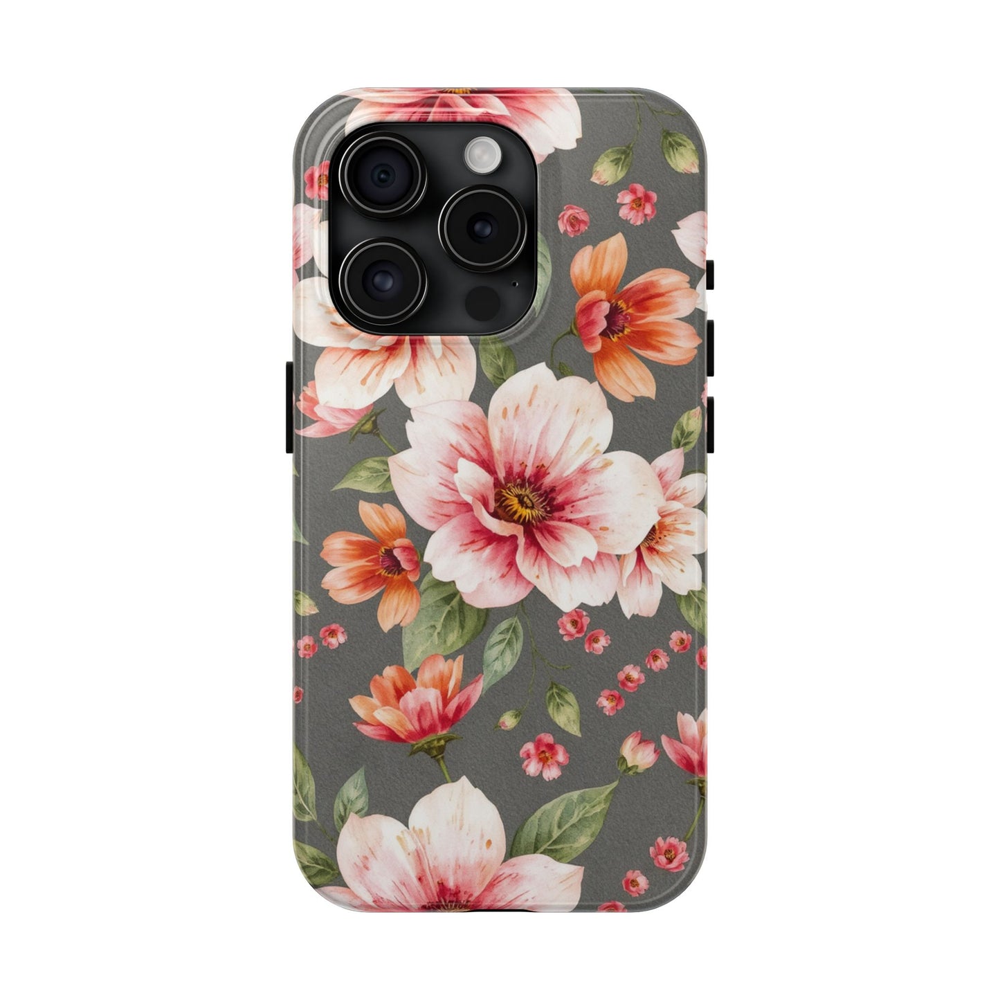 Floral Pink Tough Phone Case - Stylish & Durable Floral Design - for iPhone
