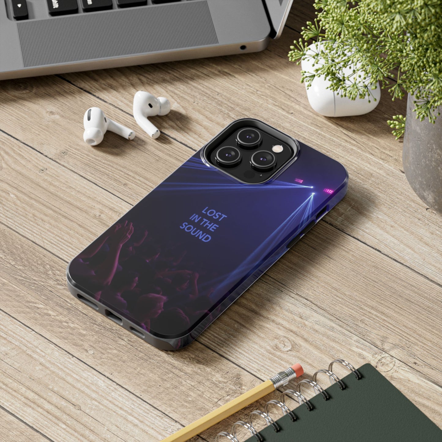 Vibrant Tough Phone Case - 'Lost in the Sound' Design for Music Lovers