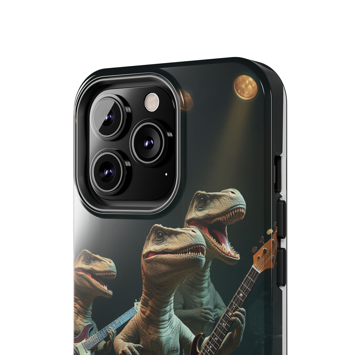 Rockin' Dinosaur Tough Phone Cases - Perfect for Music Lovers and Kids!
