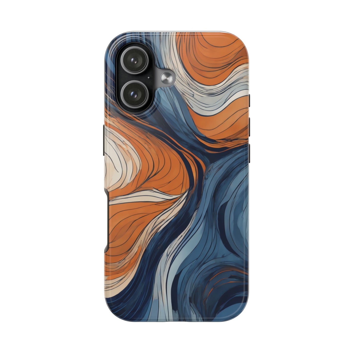 Artistic Tough Phone Case - Vibrant Abstract  Waves Design - for iPhone