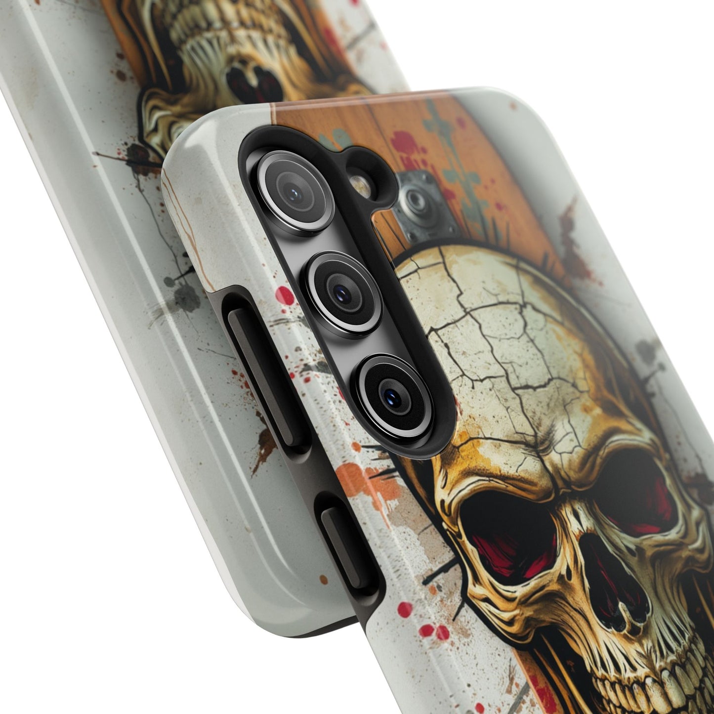 Edgy Skull Tough Phone Case - Durable Protection for Skateboard Enthusiasts