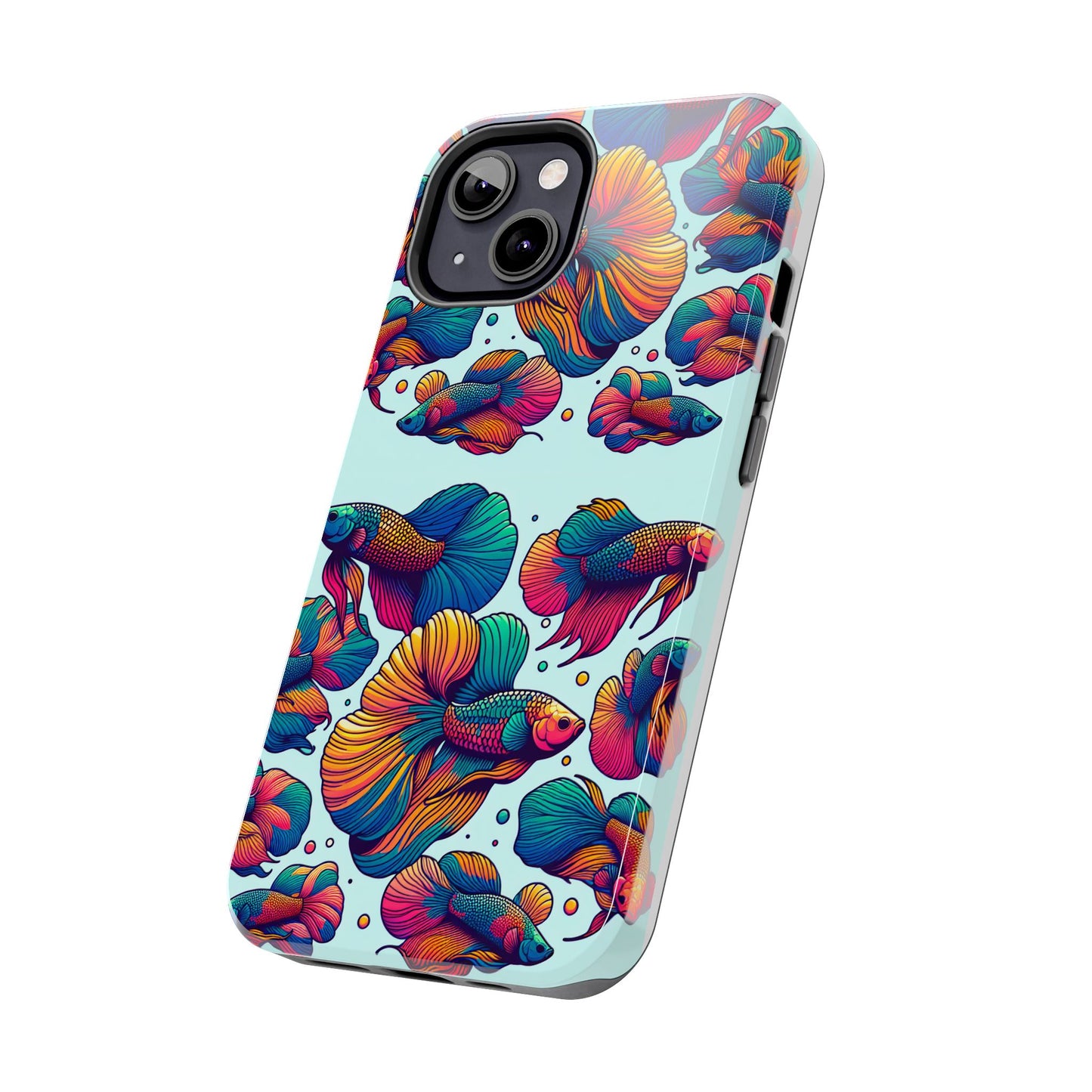Colorful Fish Pattern Tough Phone Case - Aquatic Lovers - for iPhone
