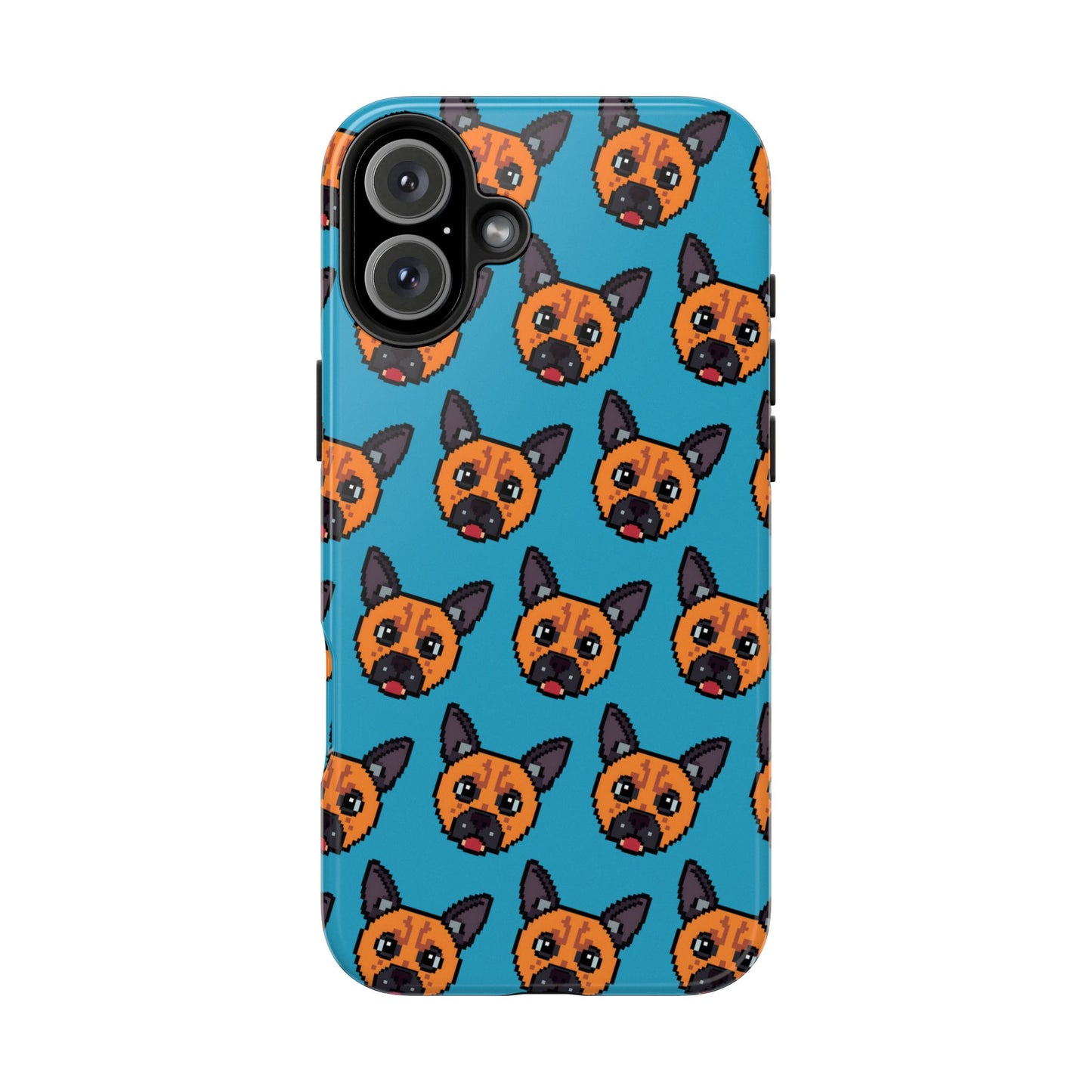 Cute Orange Dog Pixel Art Pattern Tough Phone Case - Fun & Durable Protection - for iPhone
