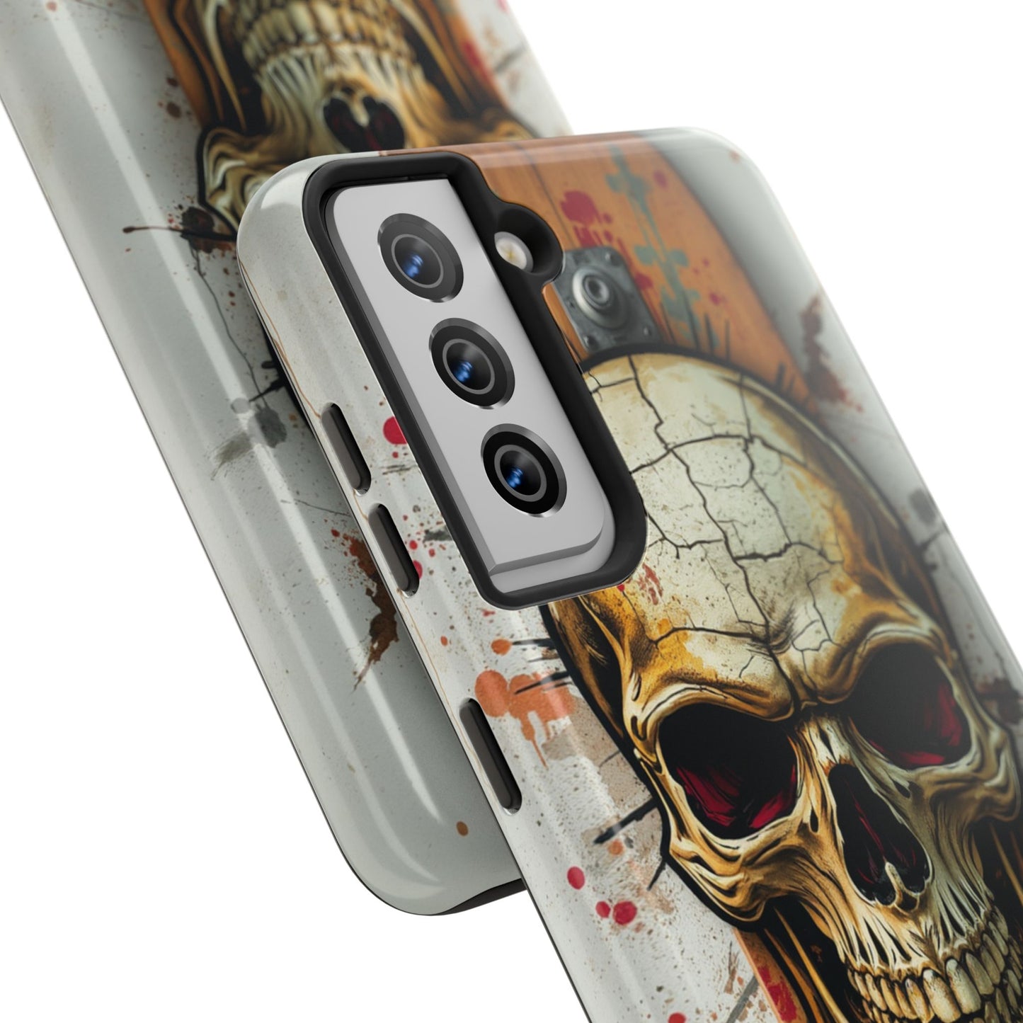 Edgy Skull Tough Phone Case - Durable Protection for Skateboard Enthusiasts