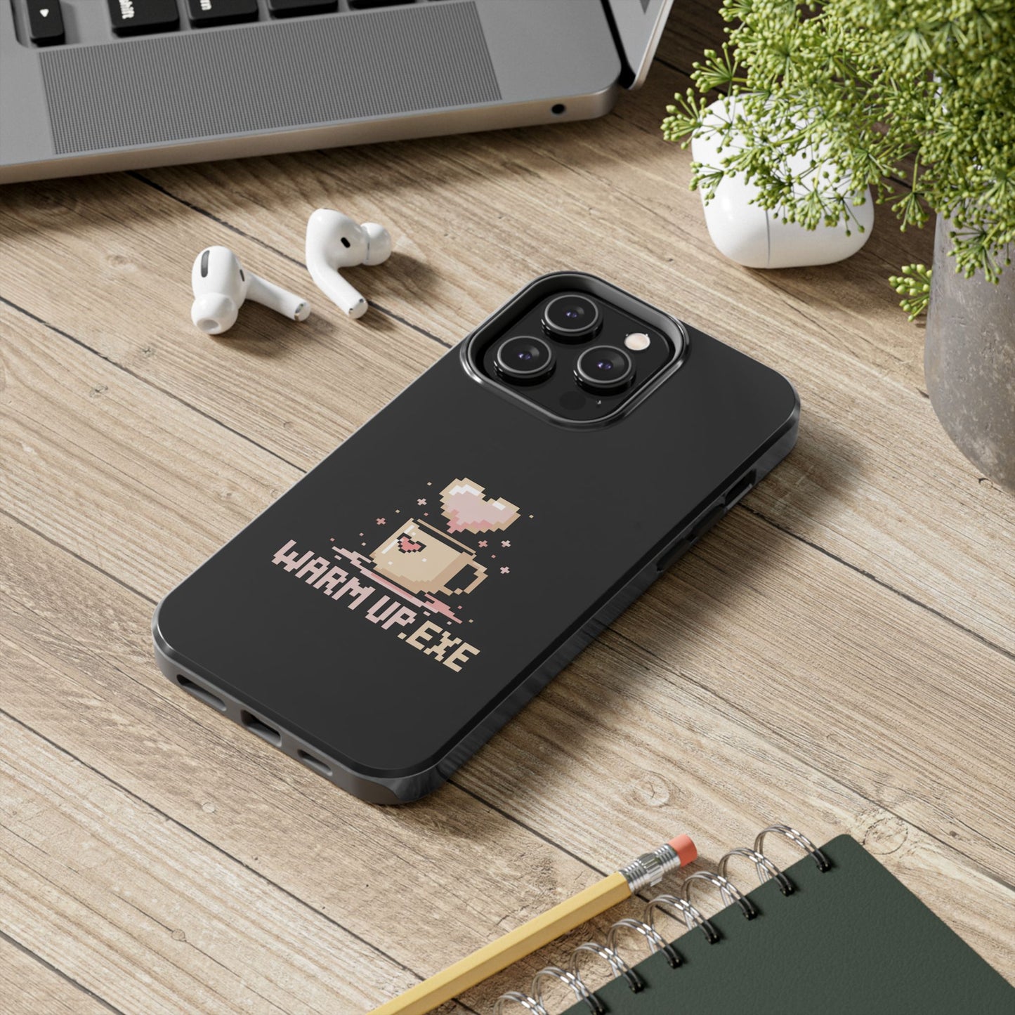 Warm Up.EXE Tough Phone Case - Cute Pixel Art Design for Tech Lovers